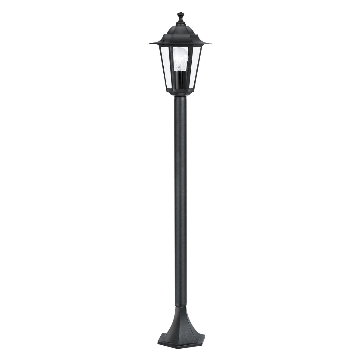 Eglo Laterna 4 Black Aluminium Outdoor Lamp Post - IP44