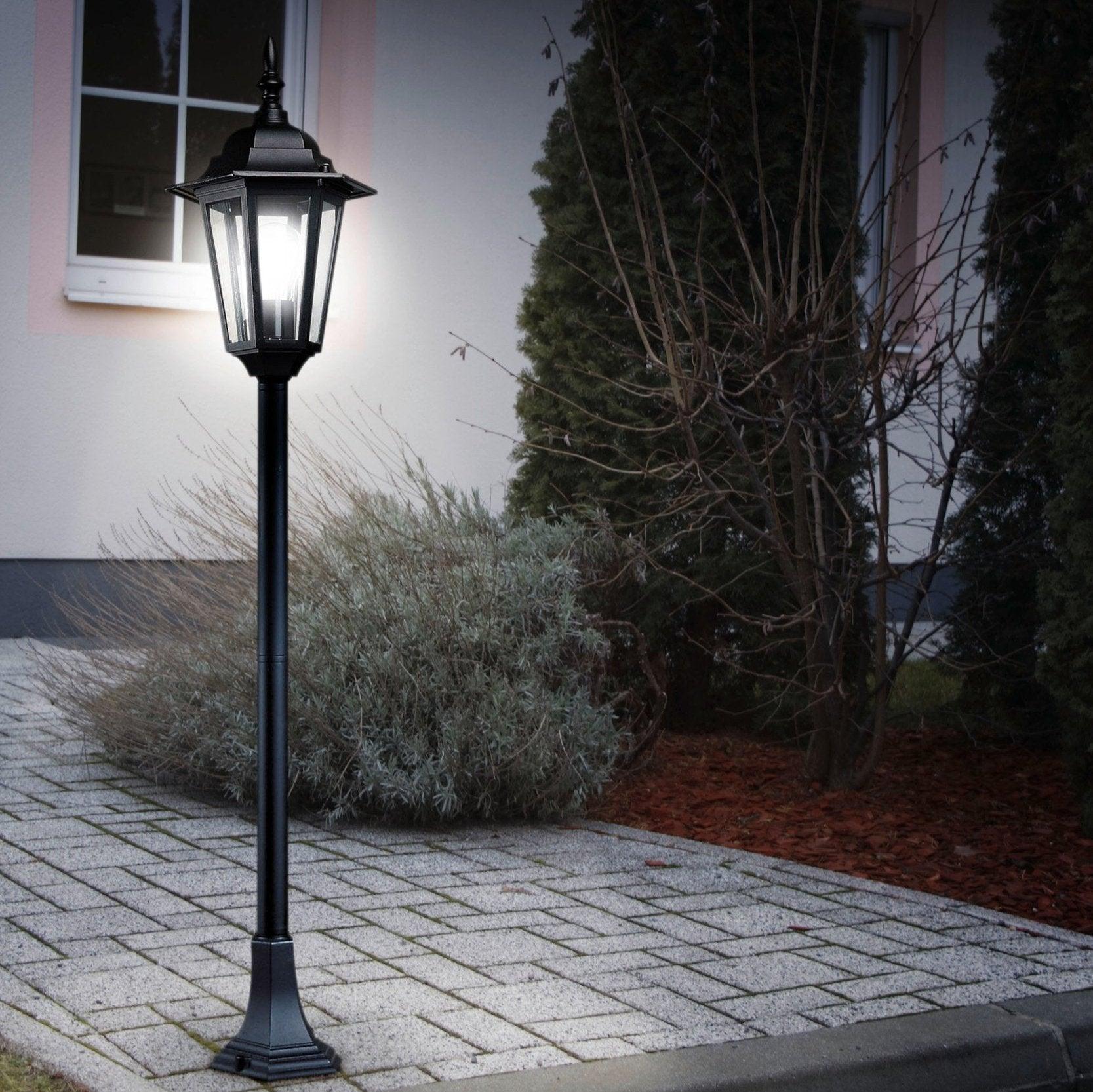 eglo laterna 4 black aluminium outdoor lamp post ip44