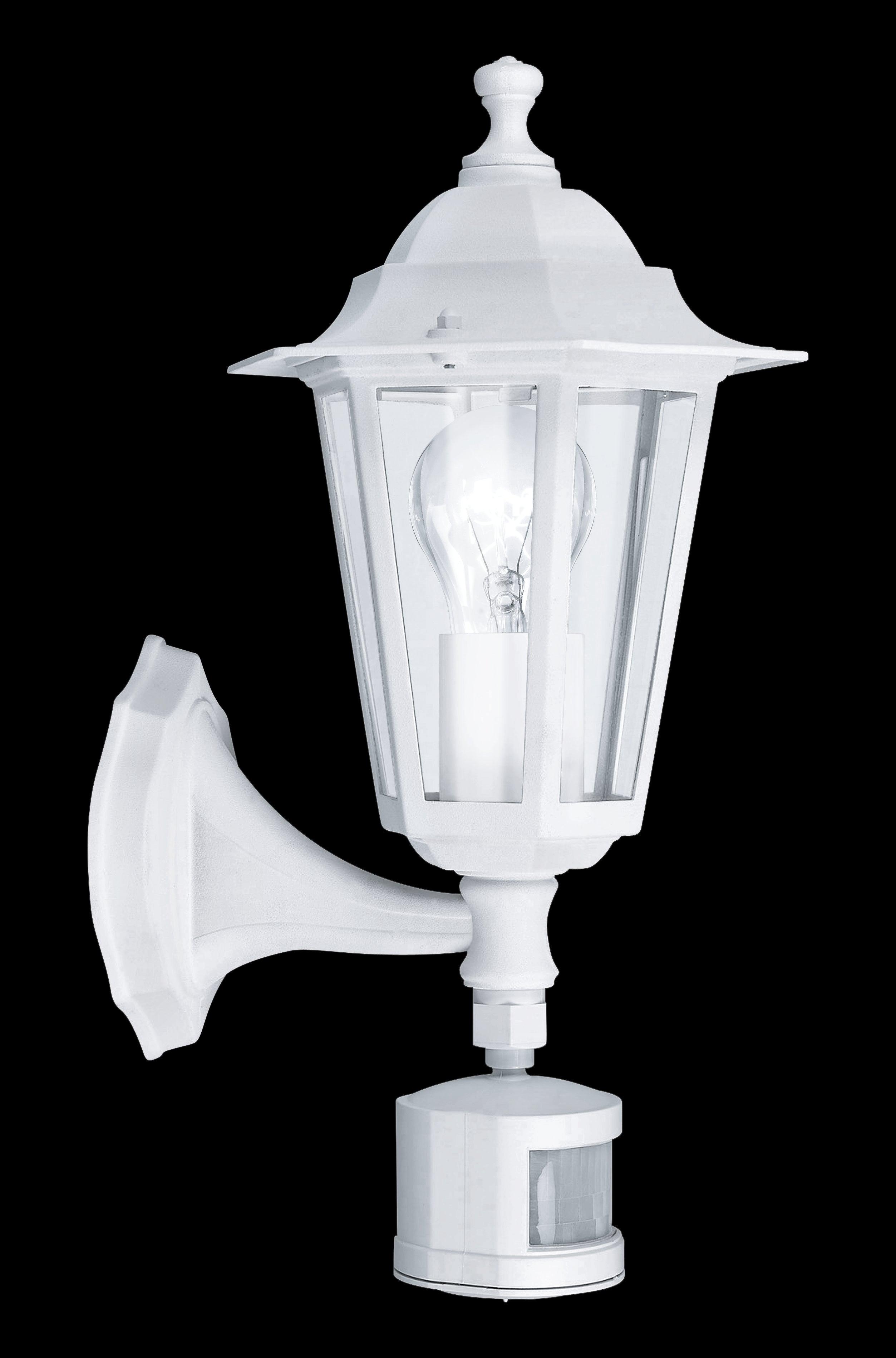 Eglo Laterna 5 White PIR Upright Lantern Outdoor Wall Light - IP44-WAREHOUSE-40-200326