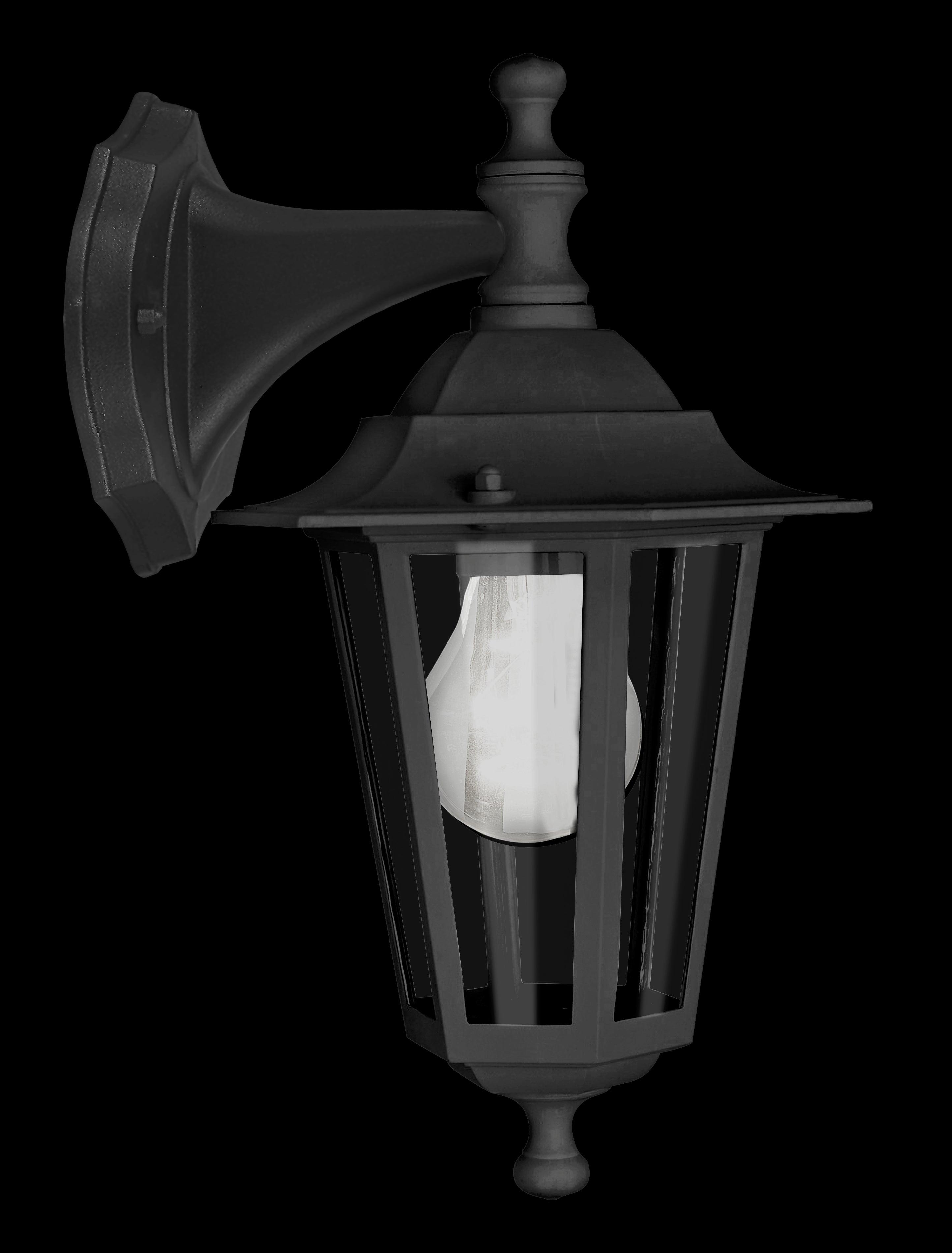 eglo laterna 4 black hanging lantern outdoor wall light ip44 living room close up