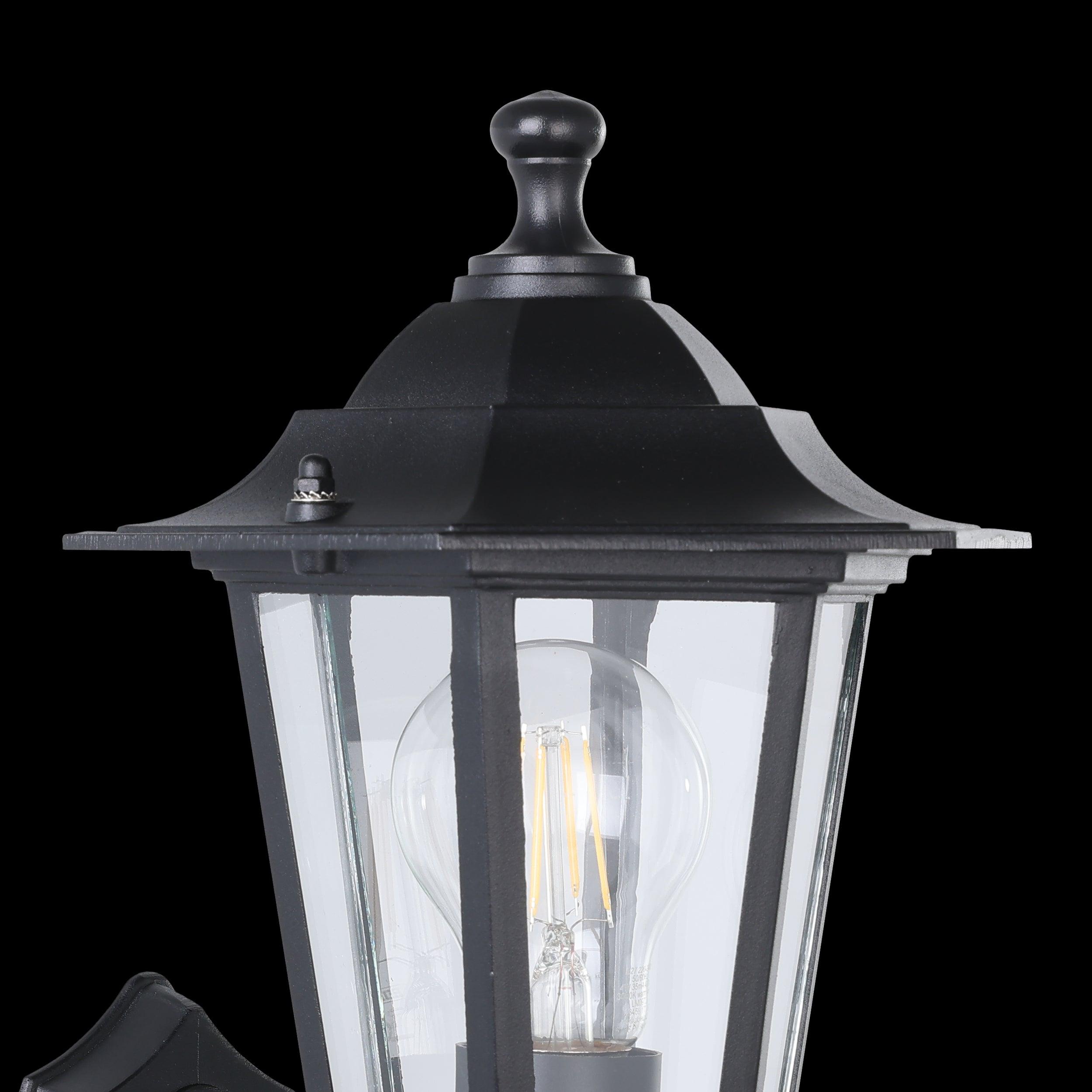 eglo laterna 4 black upright lantern outdoor wall light ip44 hallway lighting 
