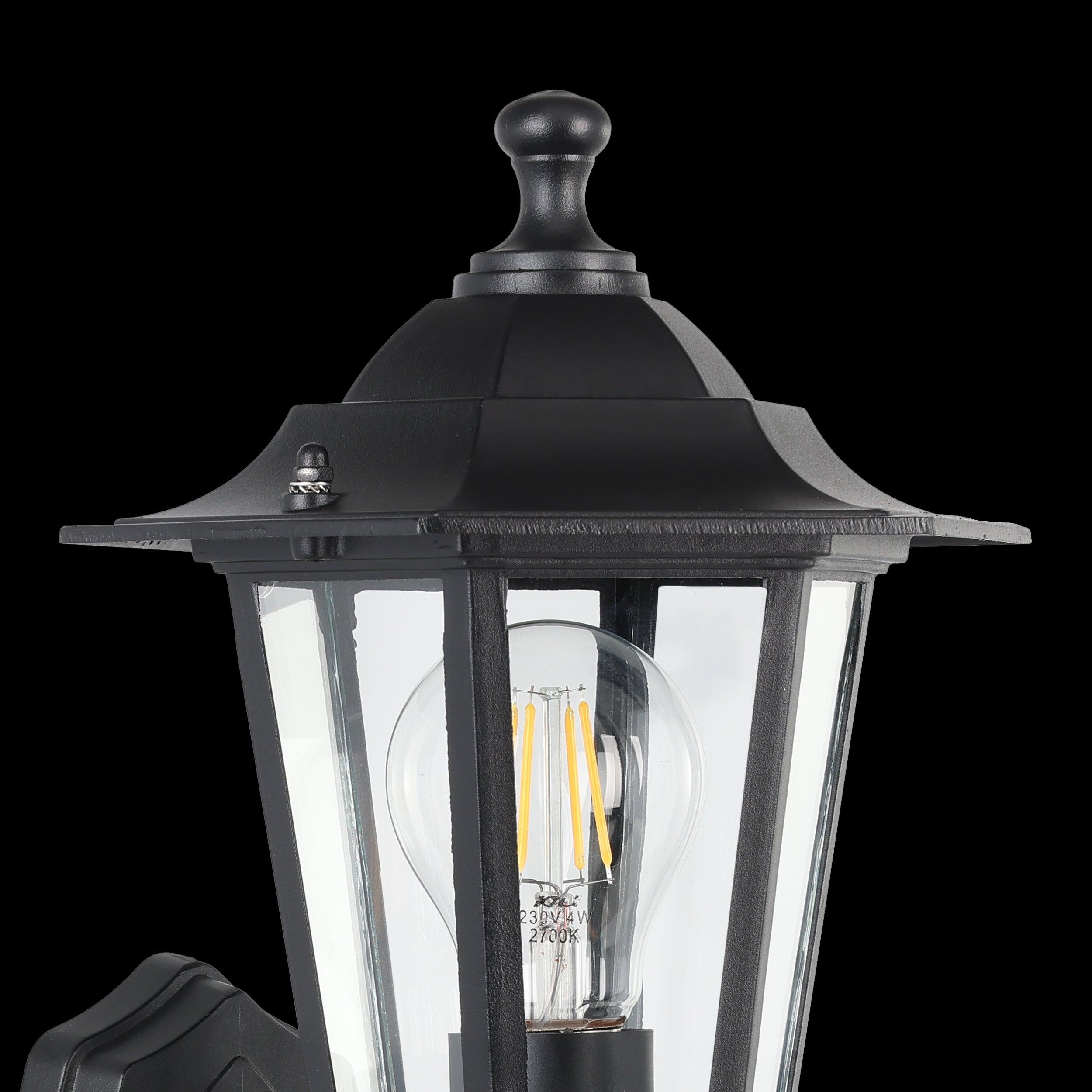 eglo laterna 4 black pir upright lantern outdoor wall light ip44 kitchen lighting 