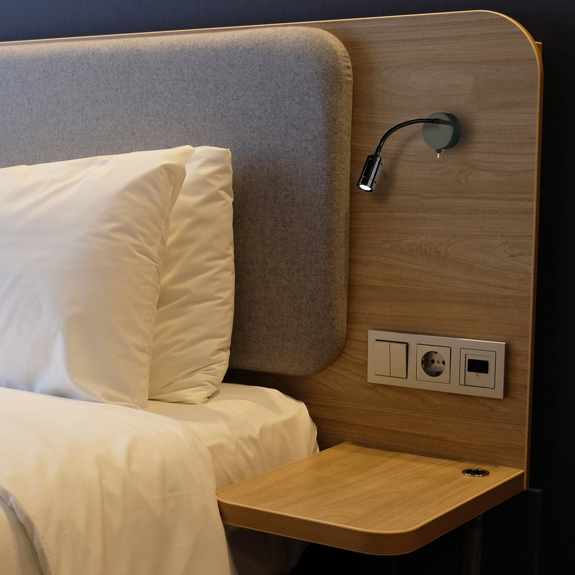 Searchlight Flexy Black & Chrome Wall Light