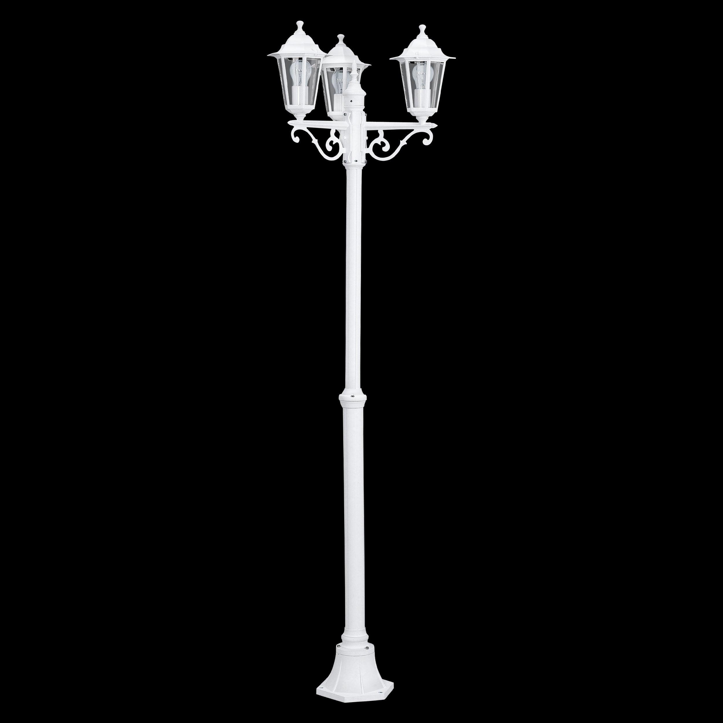 eglo laterna 5 white 3 light outdoor pathway lamp post ip44 living room image
