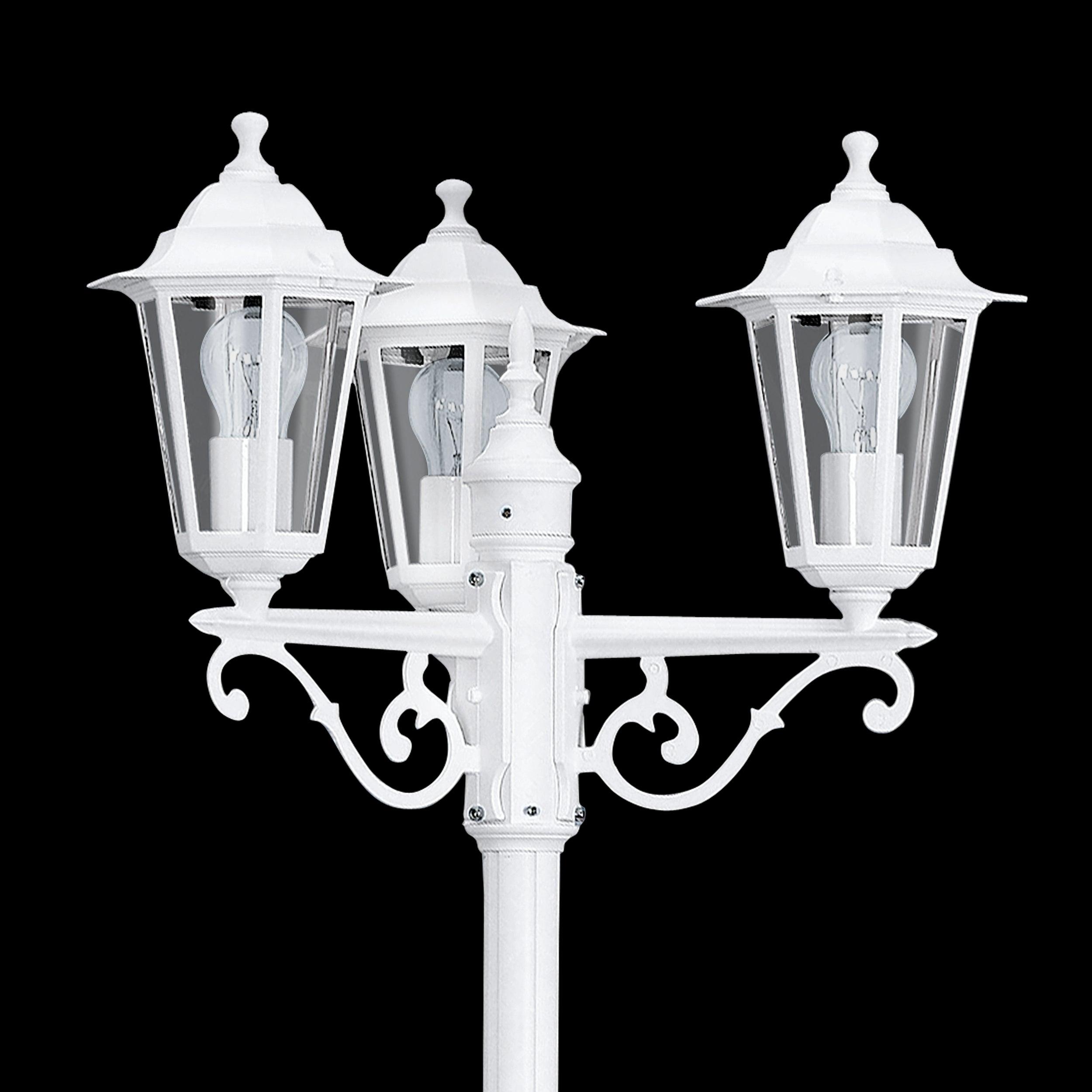 eglo laterna 5 white 3 light outdoor pathway lamp post ip44 Kitchen Lighting Close Up