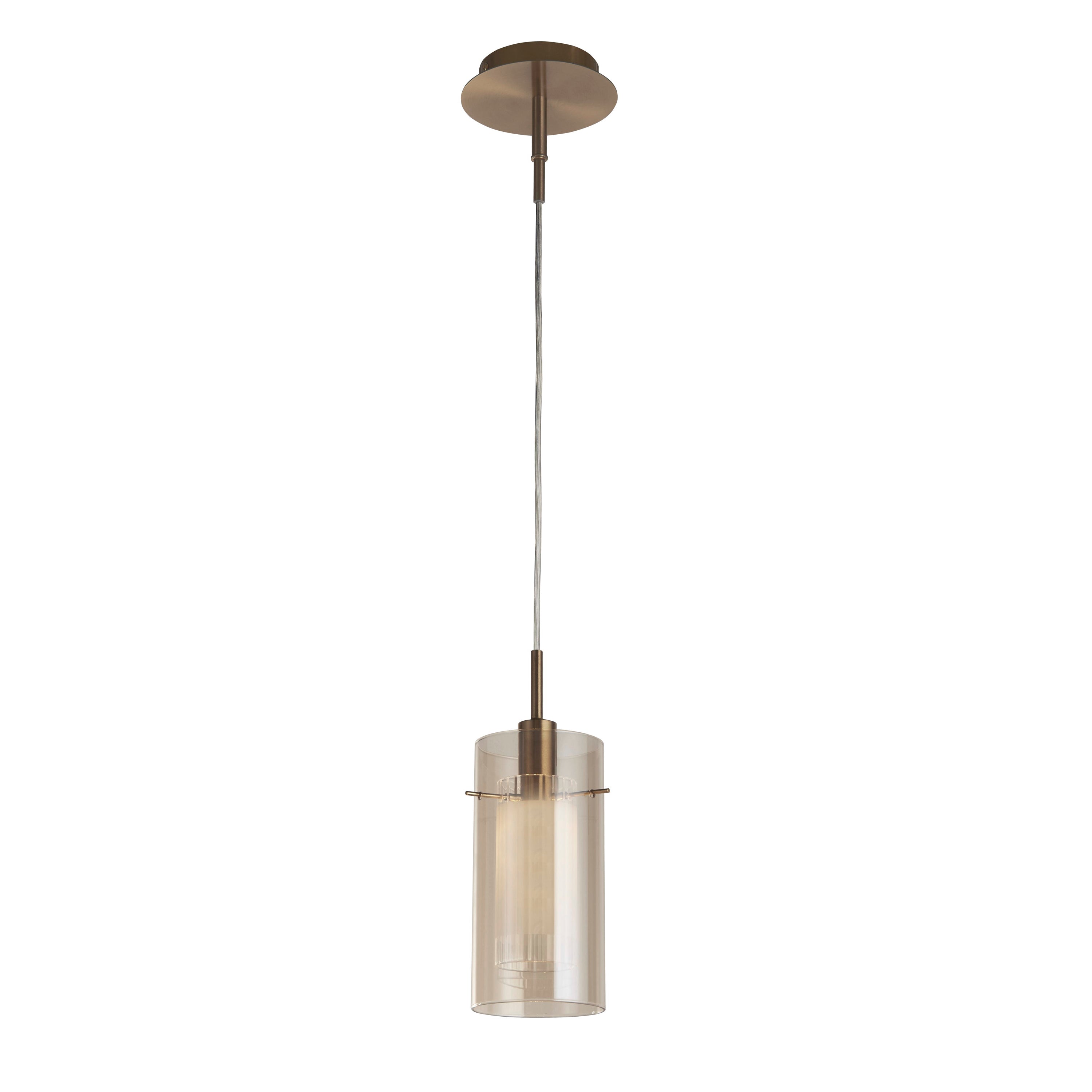 Searchlight Duo III Bronze Pendant With Champagne Glass Shade