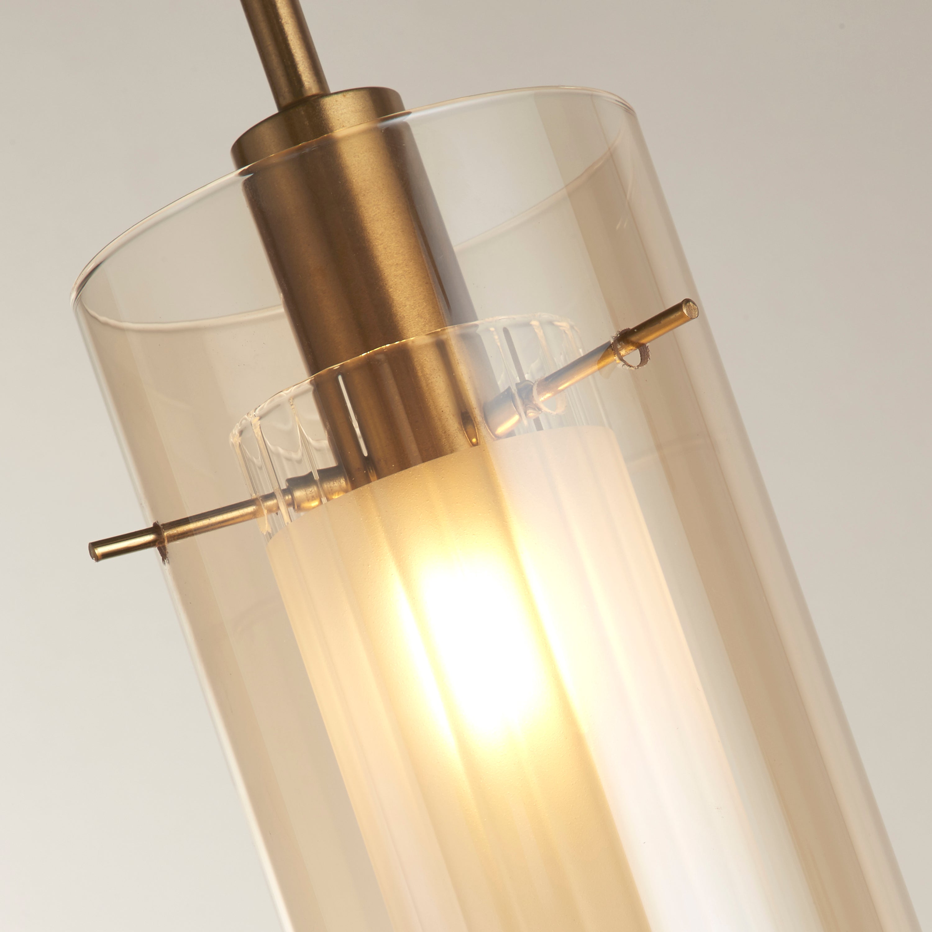 Searchlight Duo III Bronze Pendant With Champagne Glass Shade-WAREHOUSE-40-250626
