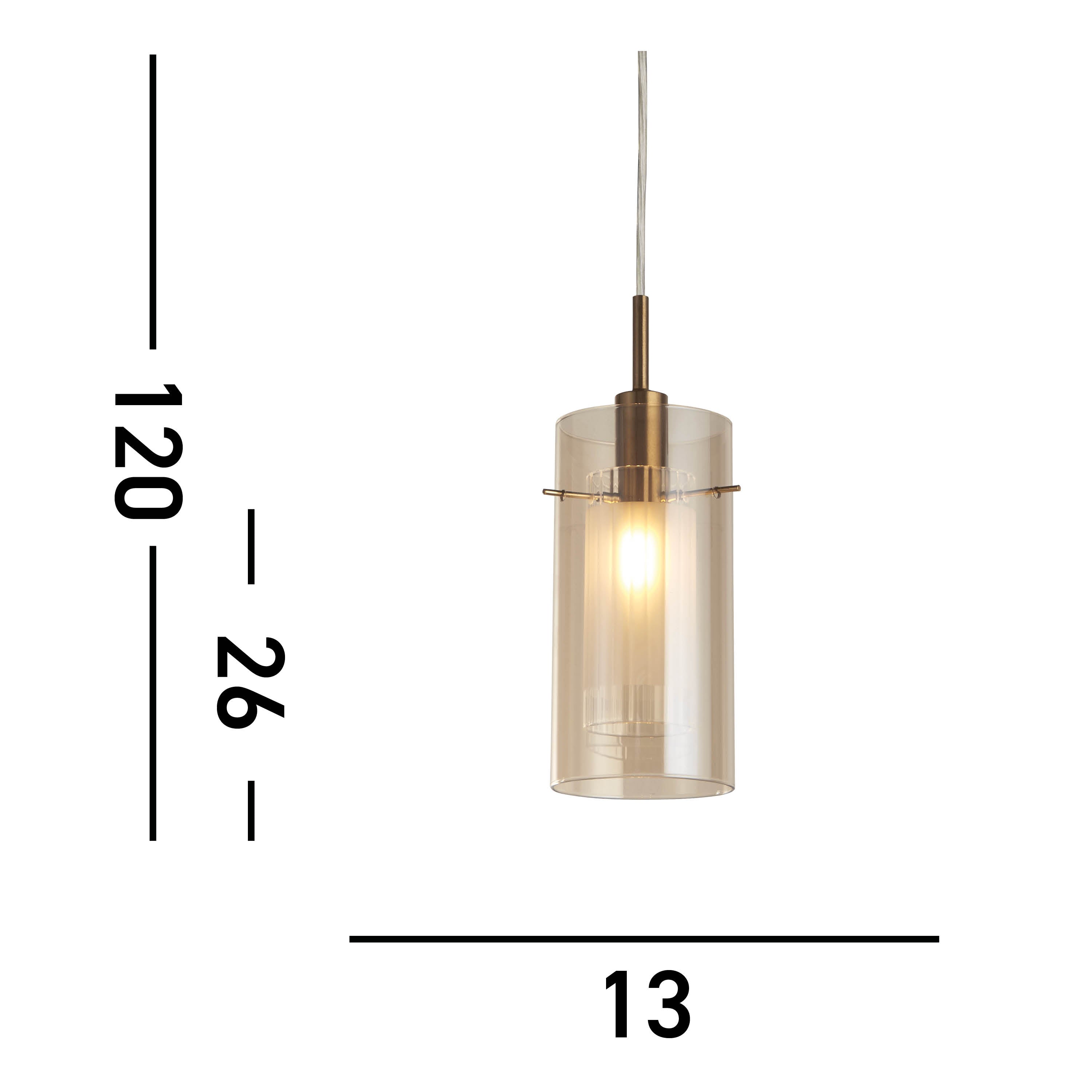 Searchlight Duo III Bronze Pendant With Champagne Glass Shade-WAREHOUSE-40-250626