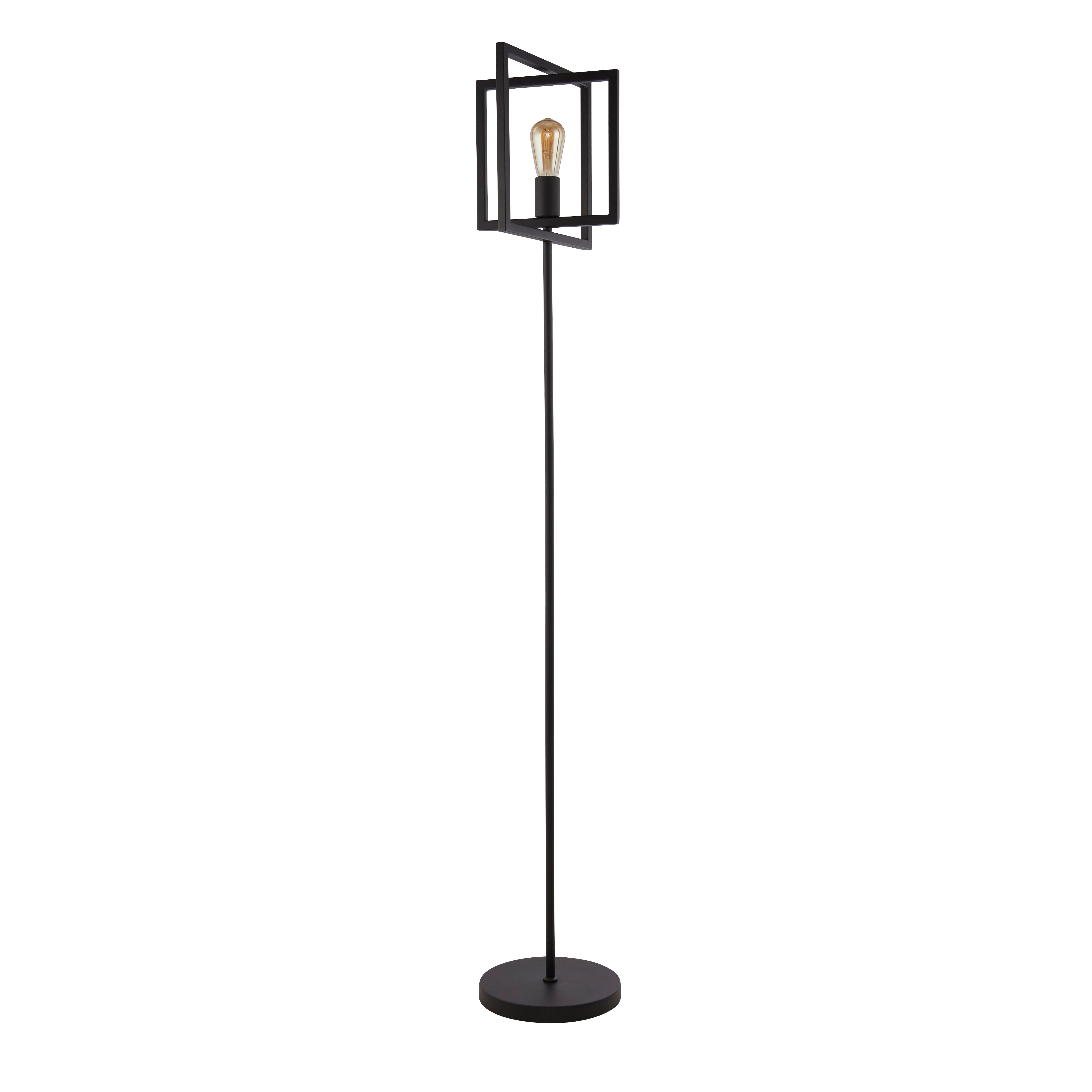 Searchlight Plaza Floor Lamp - Matt Black