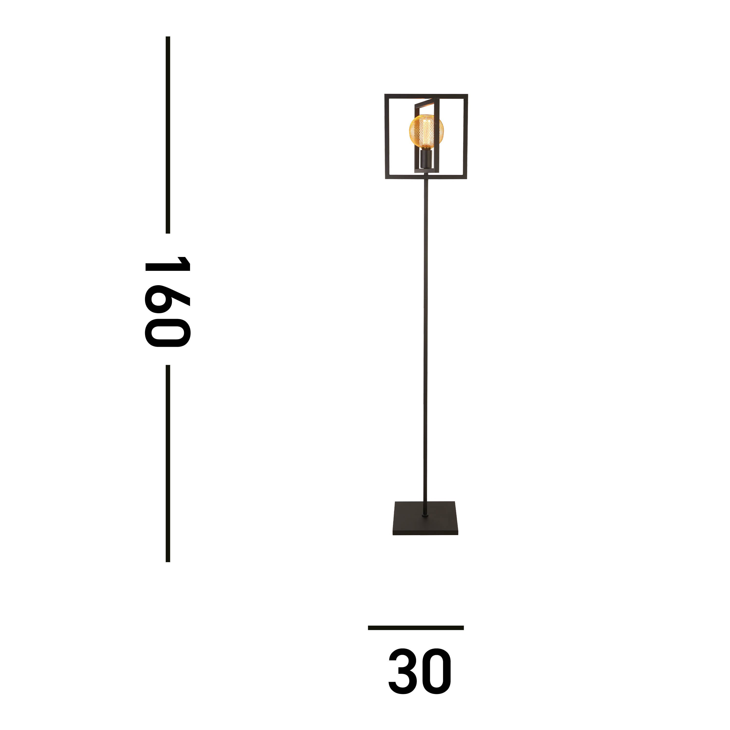 Searchlight Plaza Floor Lamp - Matt Black