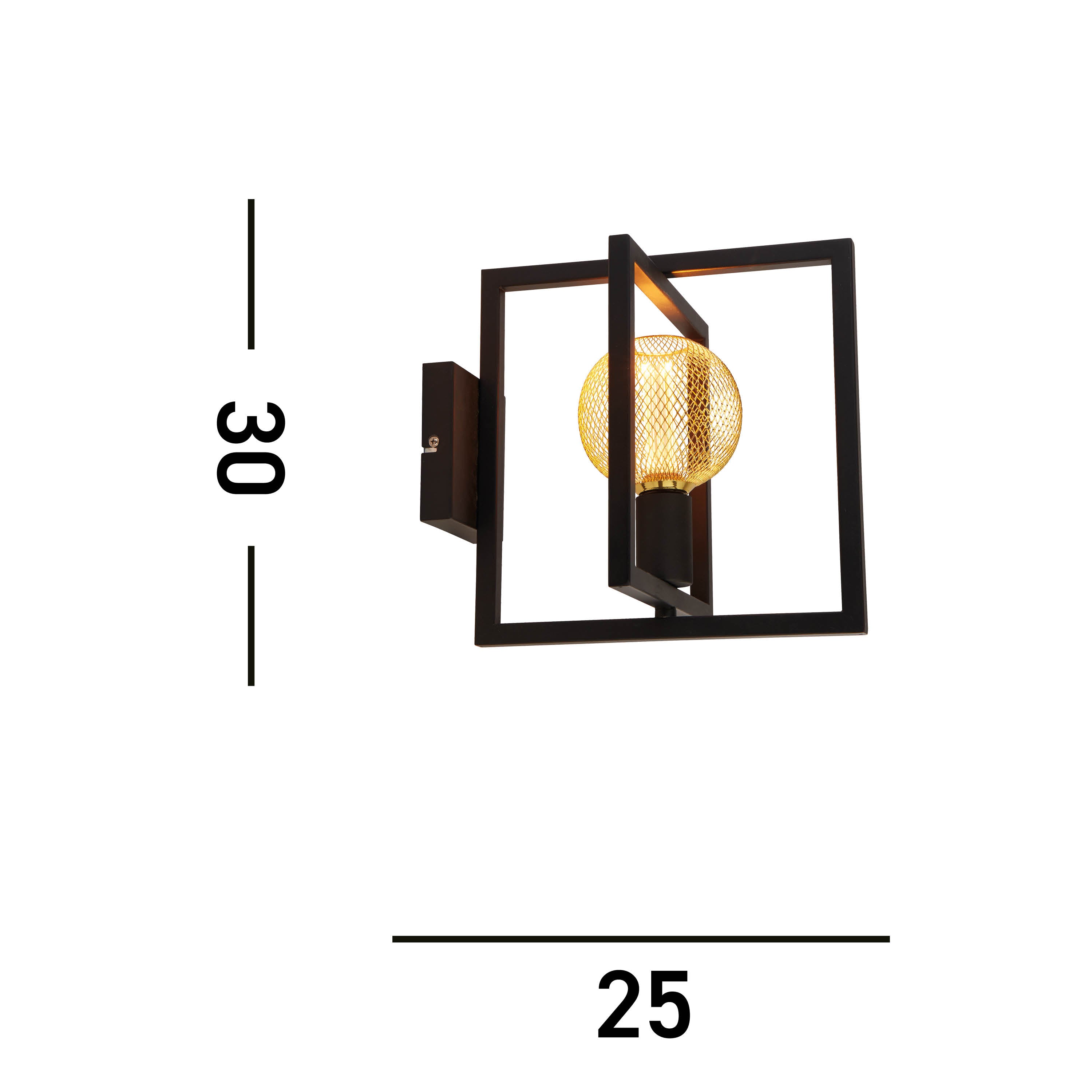 Searchlight Plaza Wall Light - Matt Black Metal