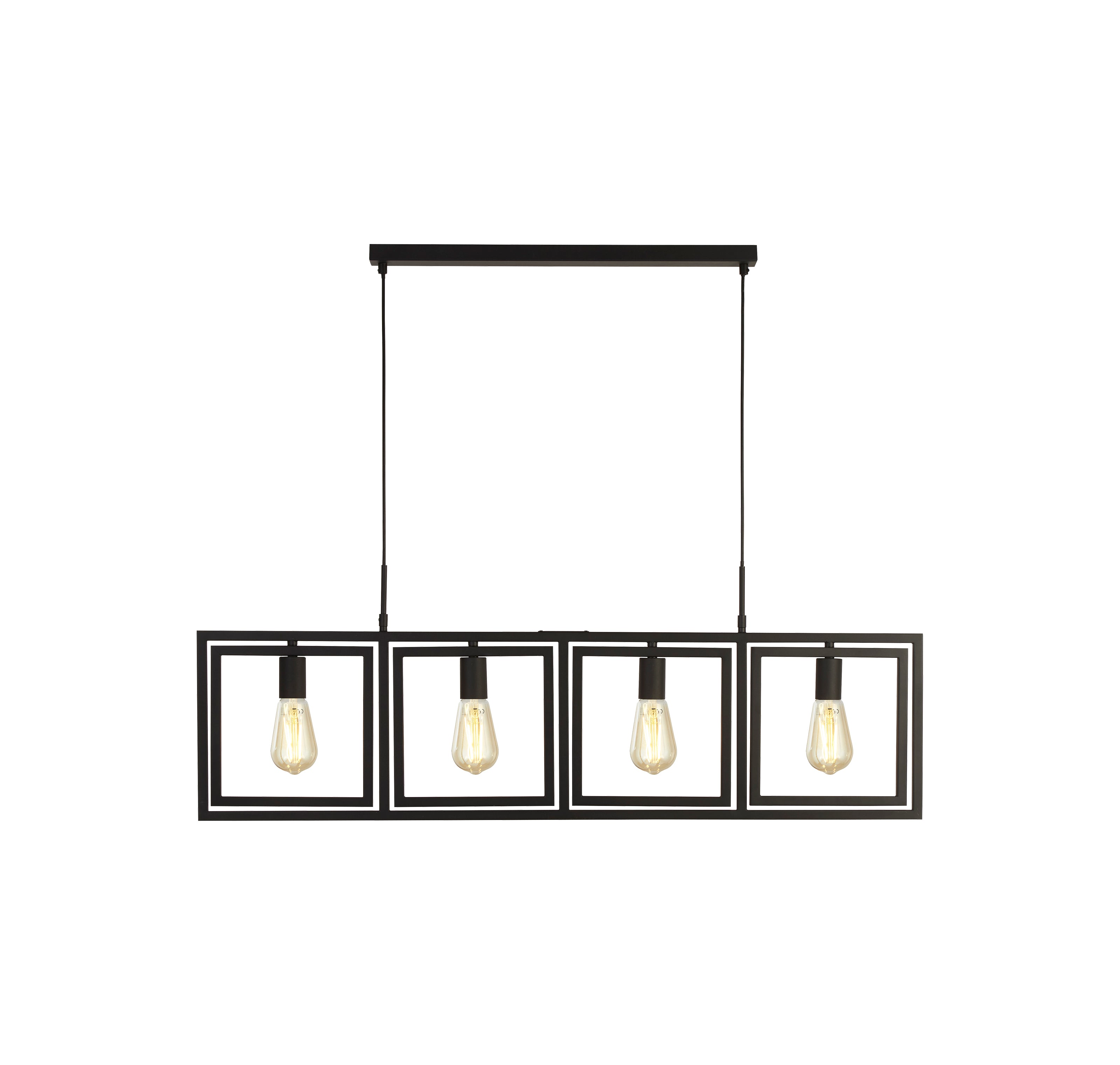 Searchlight Plaza 4 Light Black Pendant