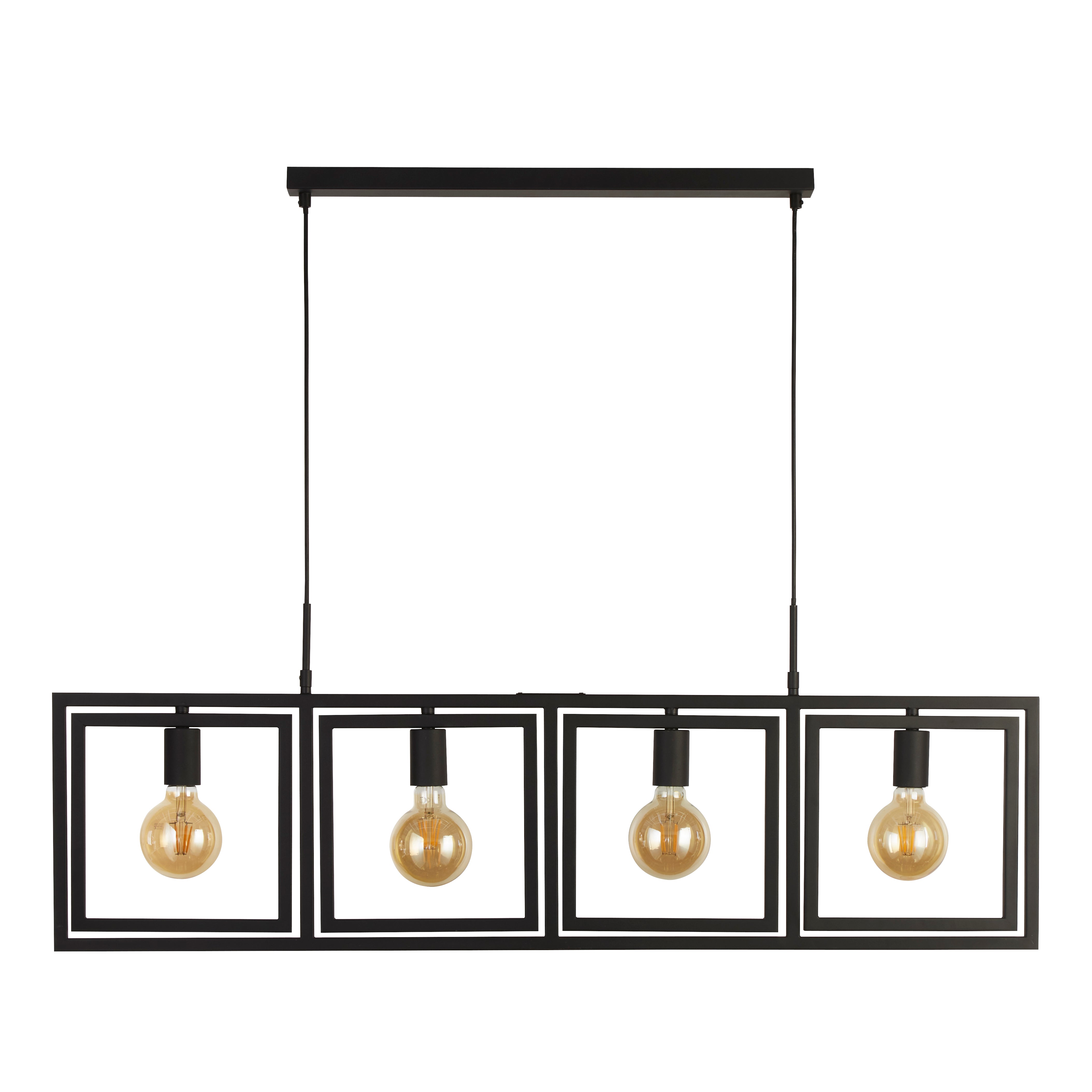 Searchlight Plaza 4 Light Black Pendant