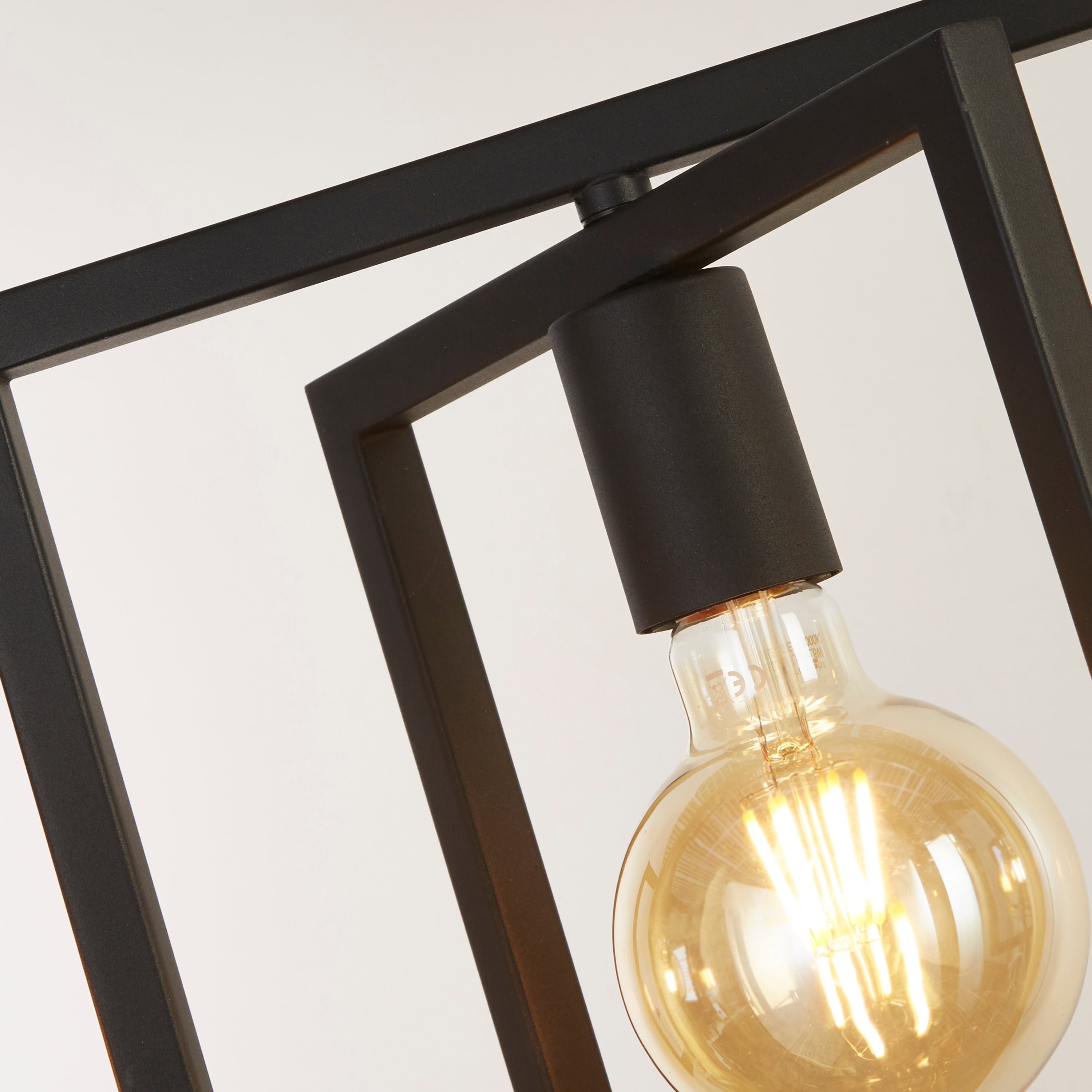 Searchlight Plaza 4 Light Black Pendant