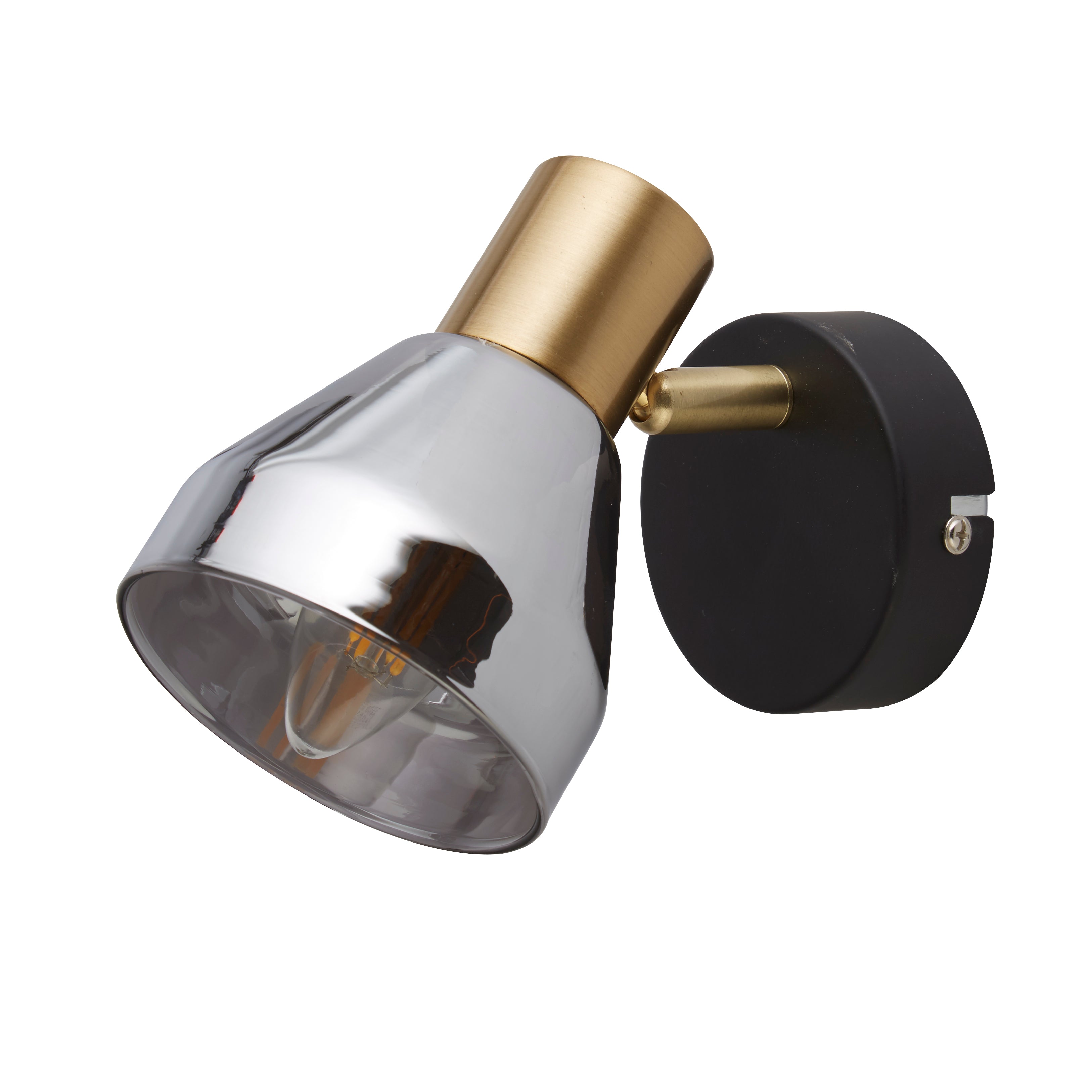 Searchlight Westminster Black & Brass Spotlight