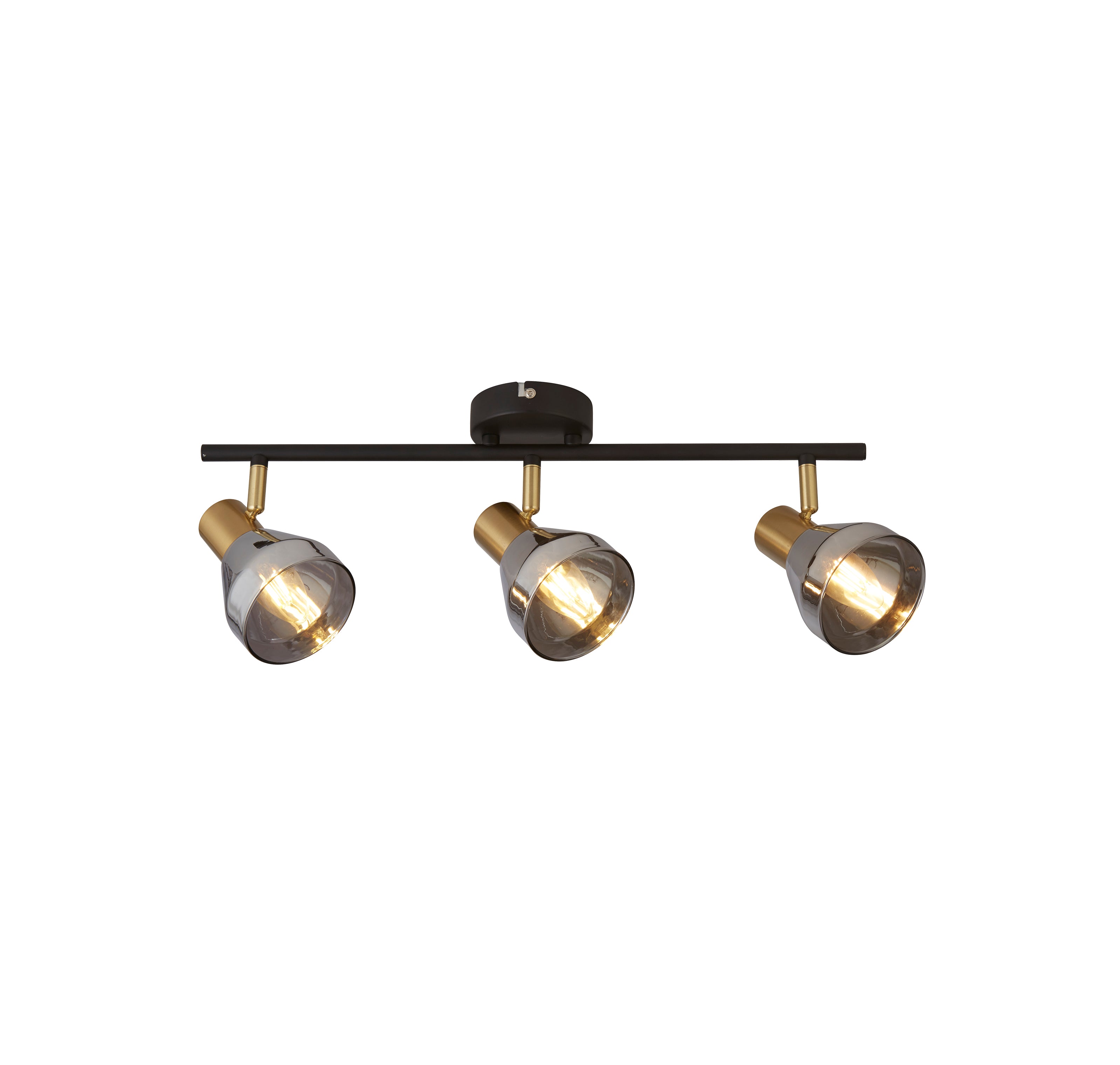 Searchlight Westminster 3 Light Black & Brass Spotlight