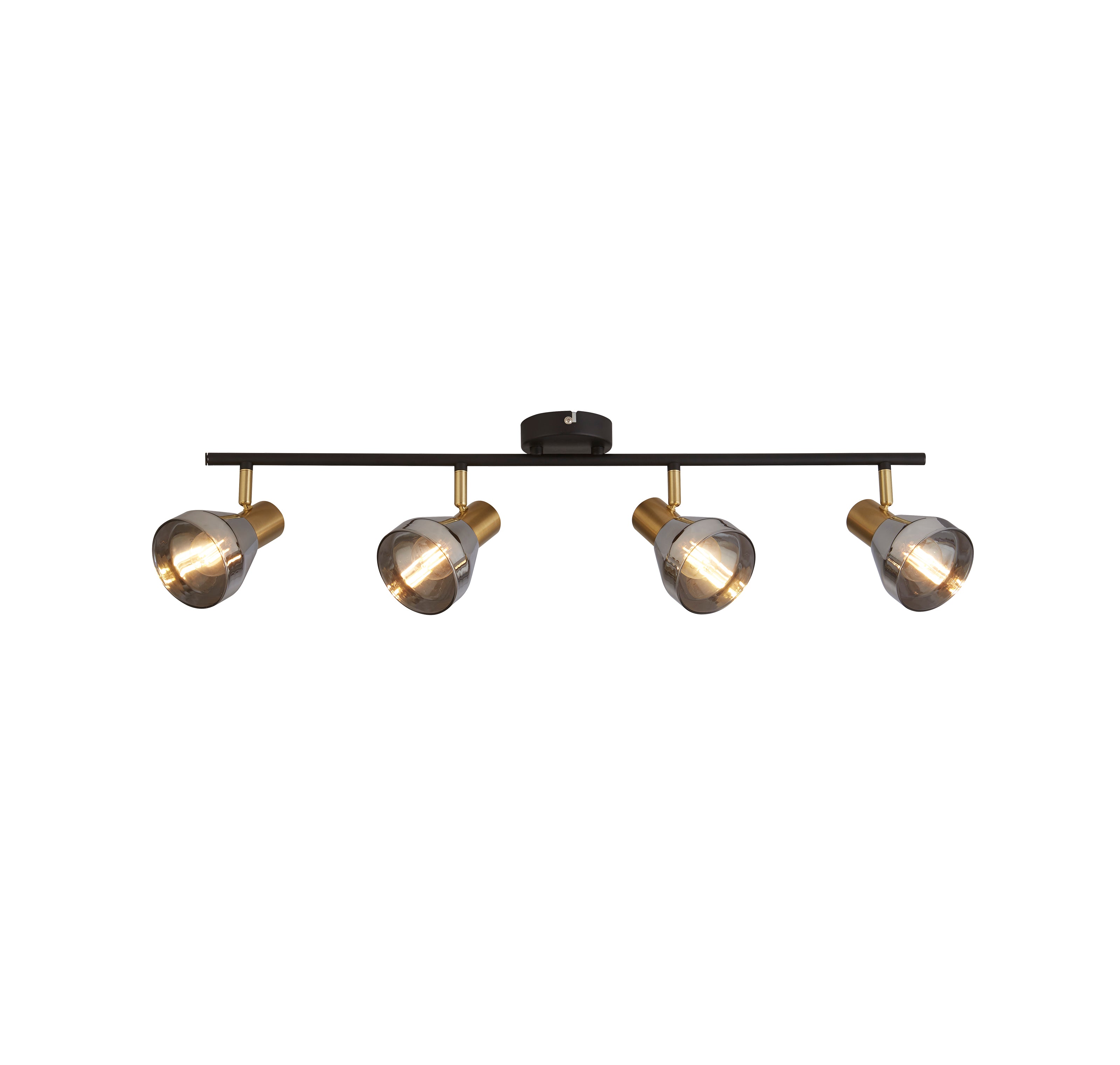 Searchlight Westminster 4 Light Black & Brass Spotlight