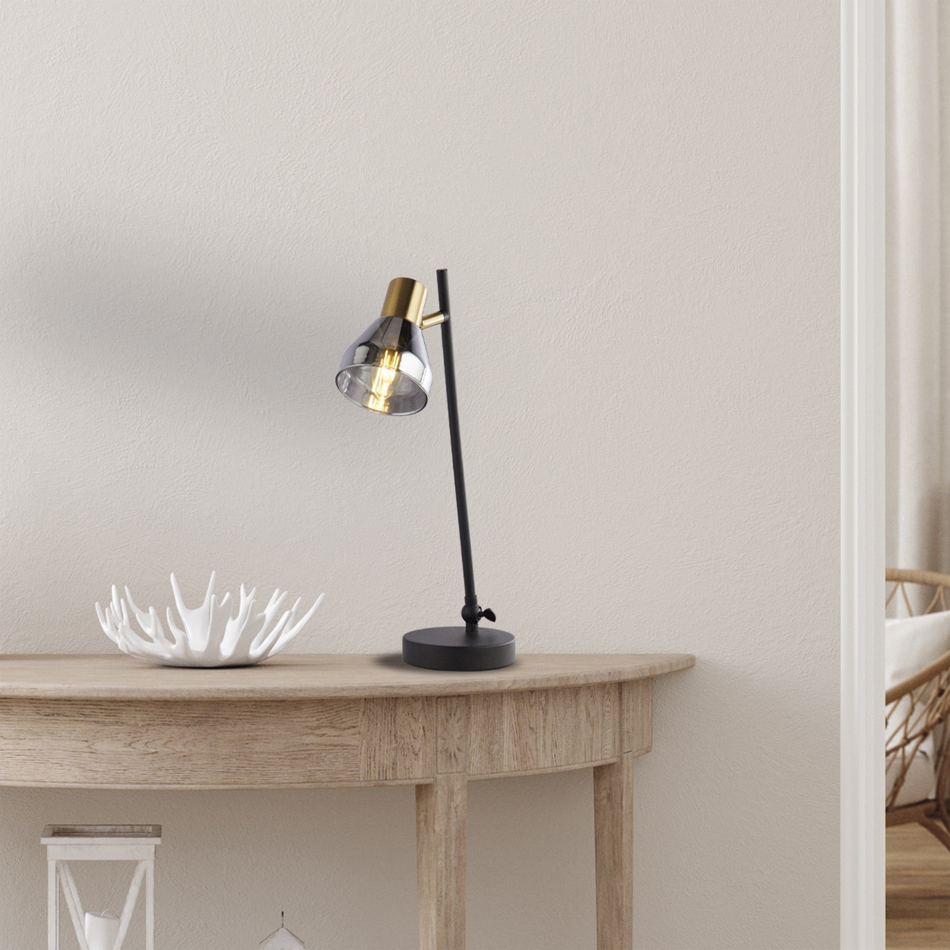 Searchlight Westminster Black & Brass Table Lamp