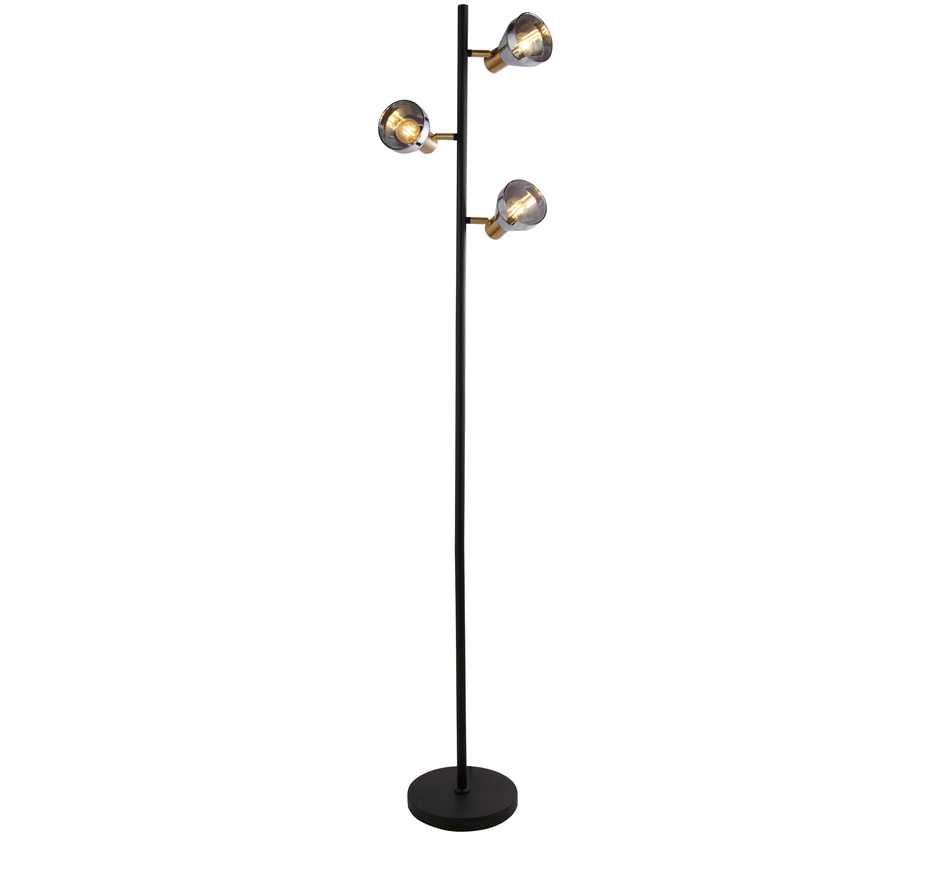 Searchlight Westminster 3 Light Floor Lamp - Black & Brass