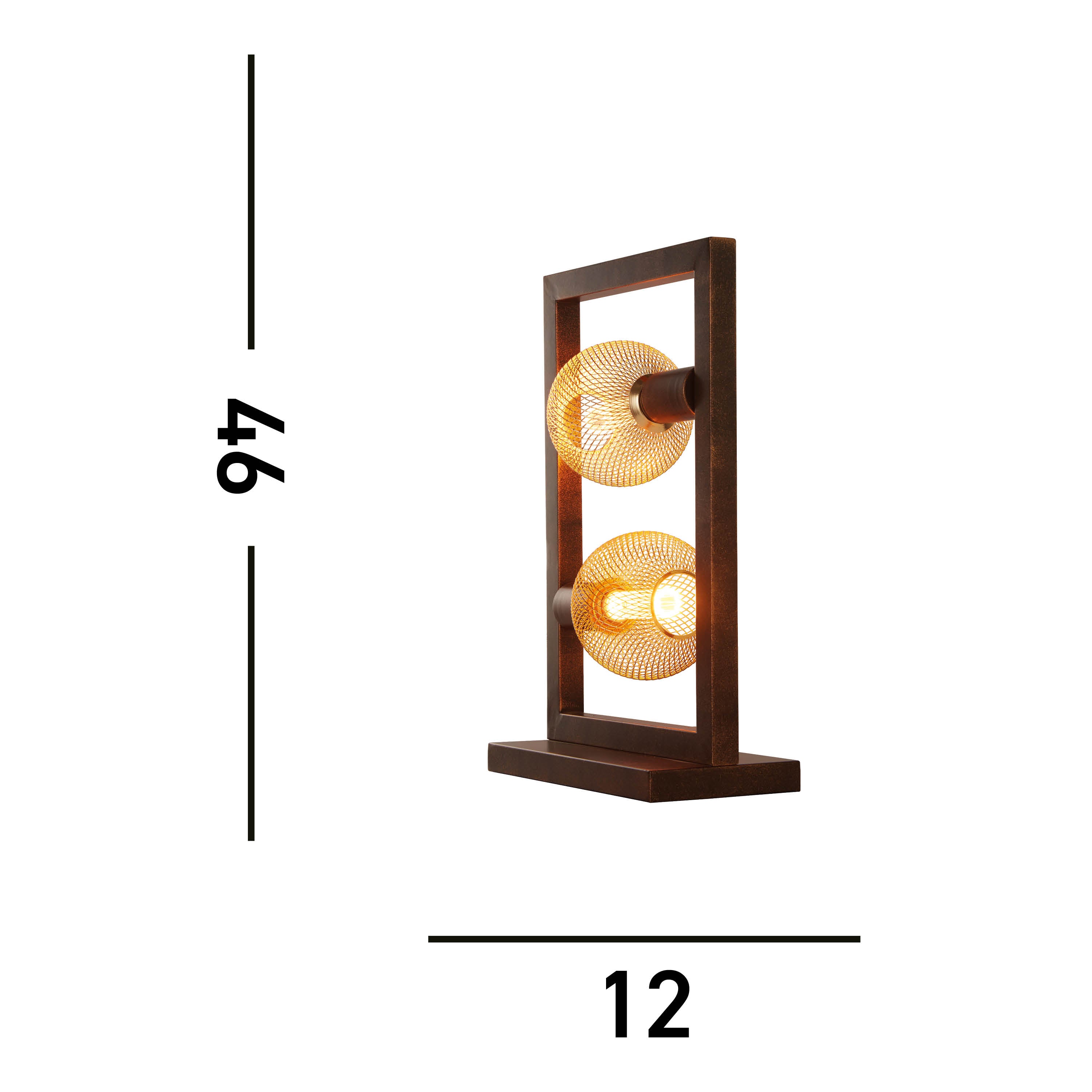 Searchlight Oblong 2 Rustic Brown Light Table Lamp