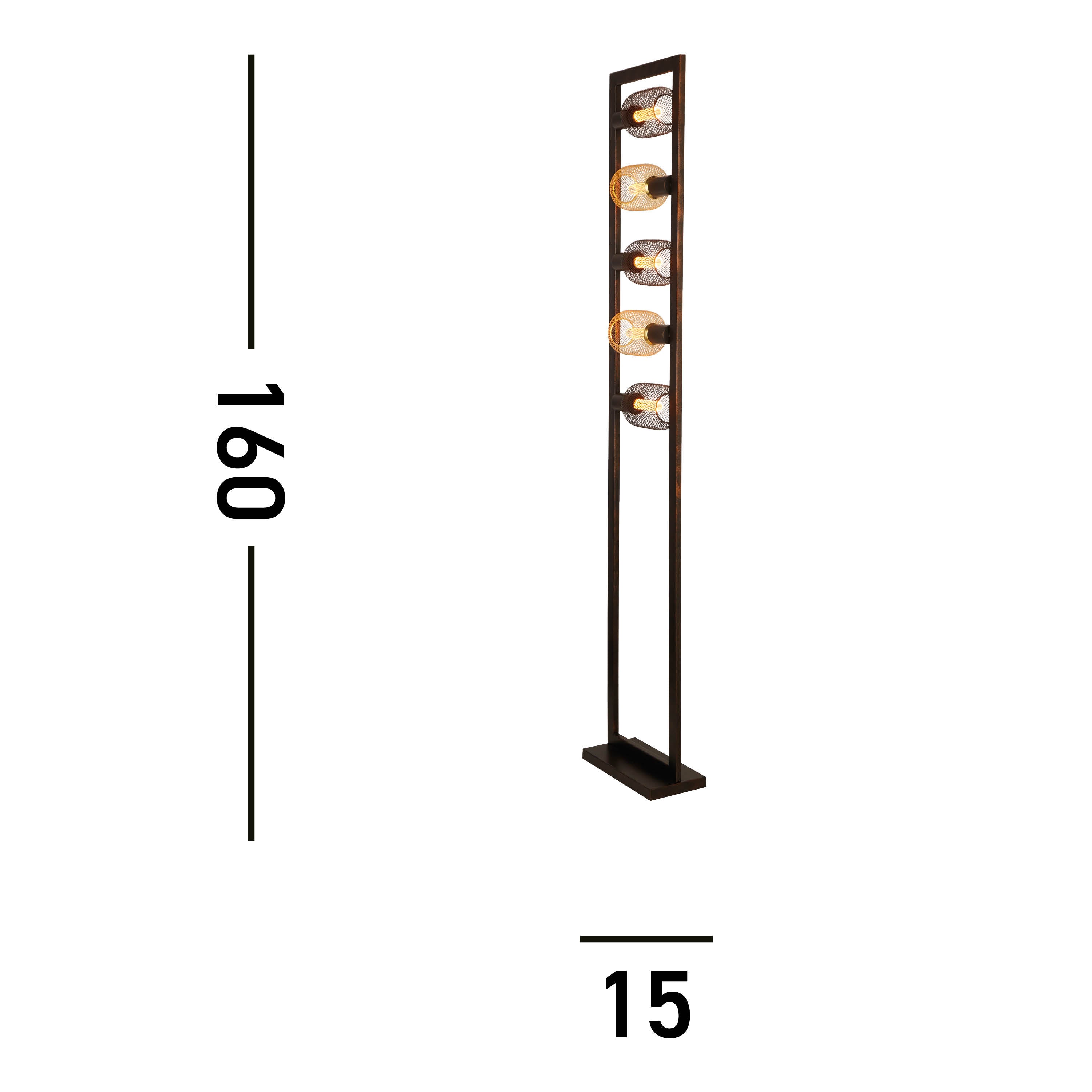 Searchlight Oblong 5 Light Brown Floor Lamp