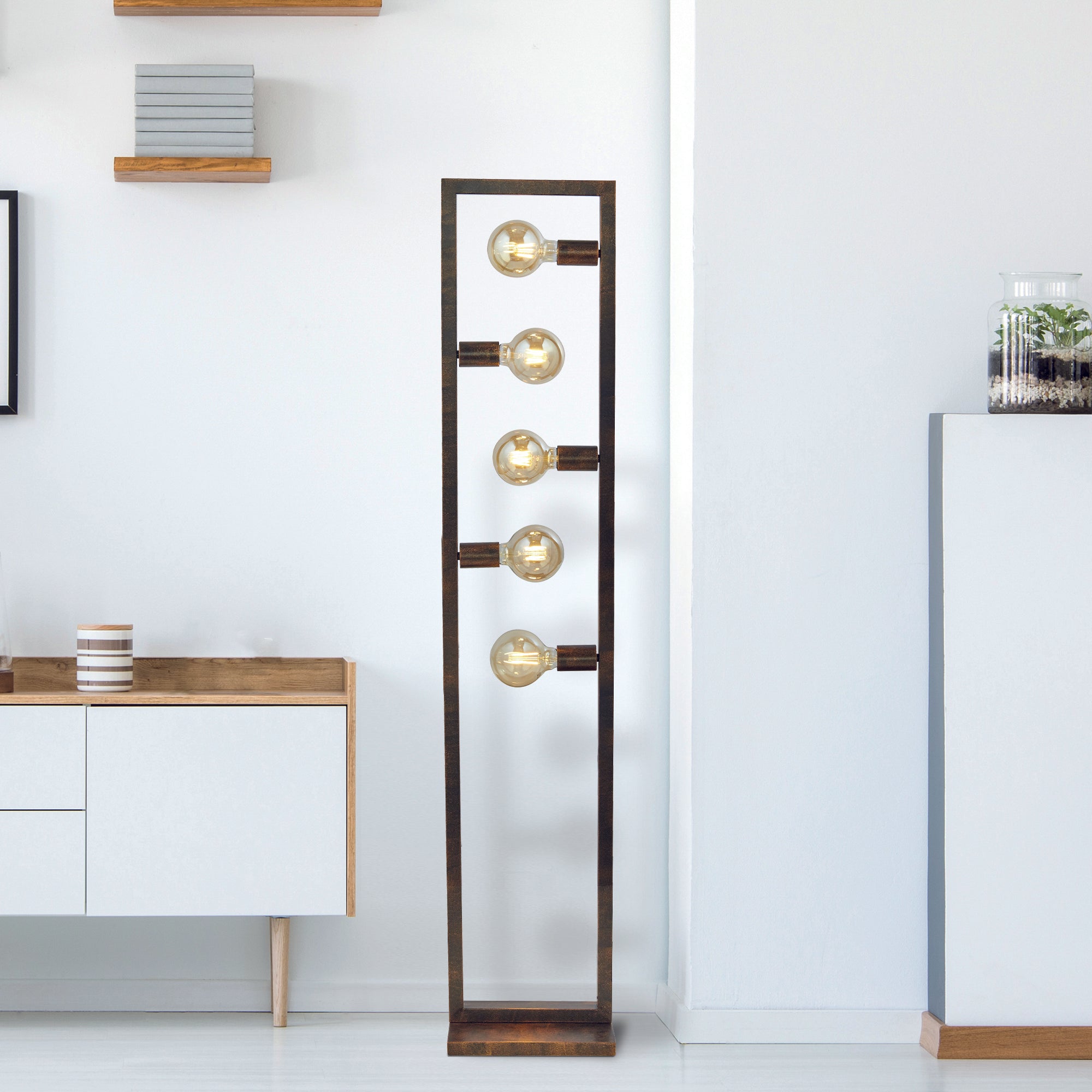 Searchlight Oblong 5 Light Brown Floor Lamp