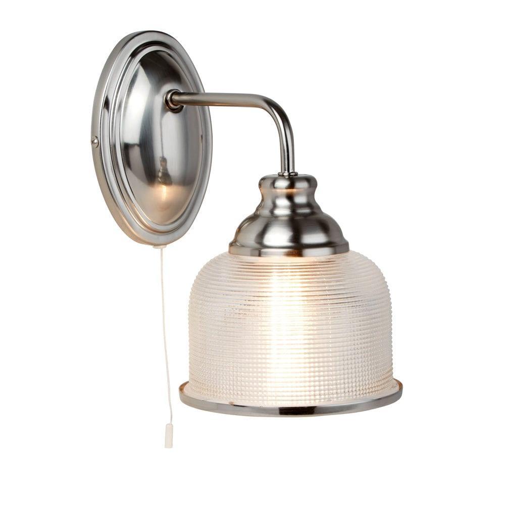 Bistro II - 1 Light Silver Wall Light - Halophane Glass-warehouse-40