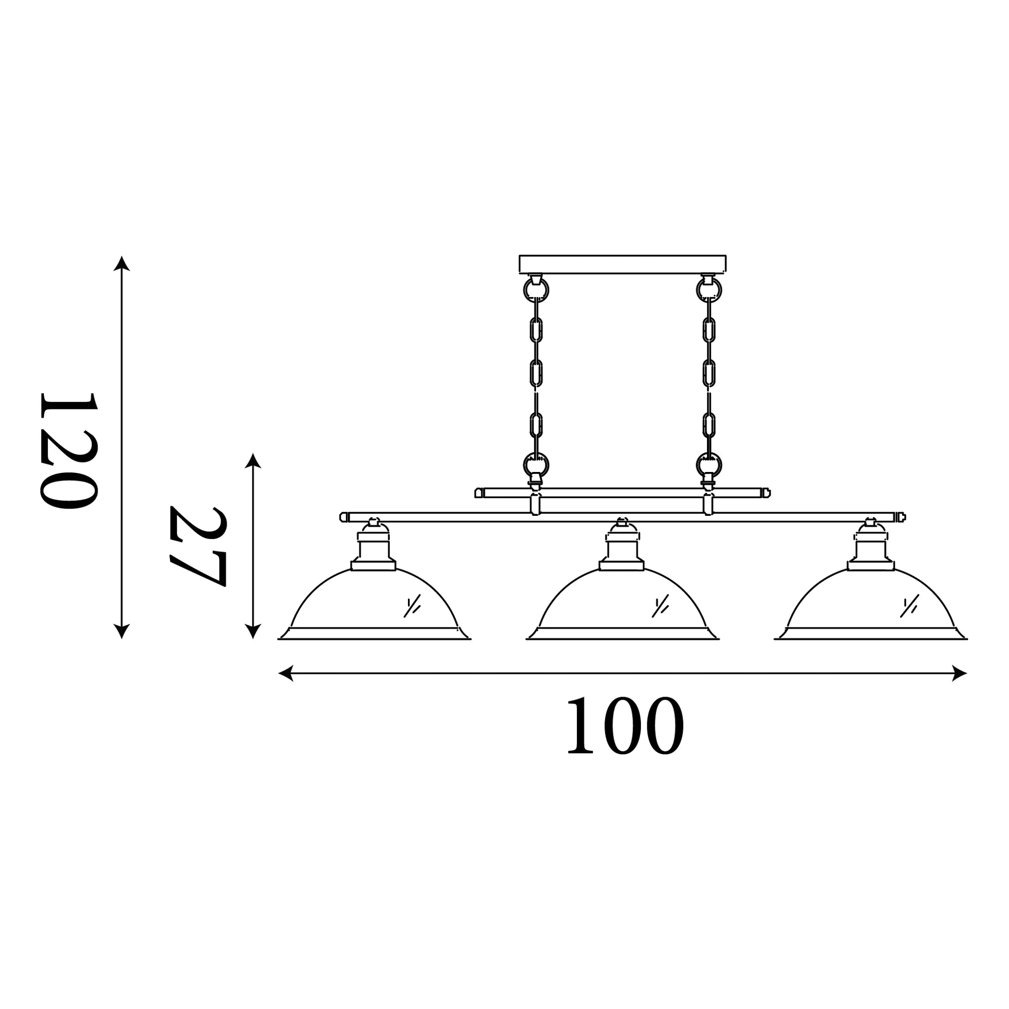 Bistro Satin Silver 3 Light Kitchen Ceiling Light size image
