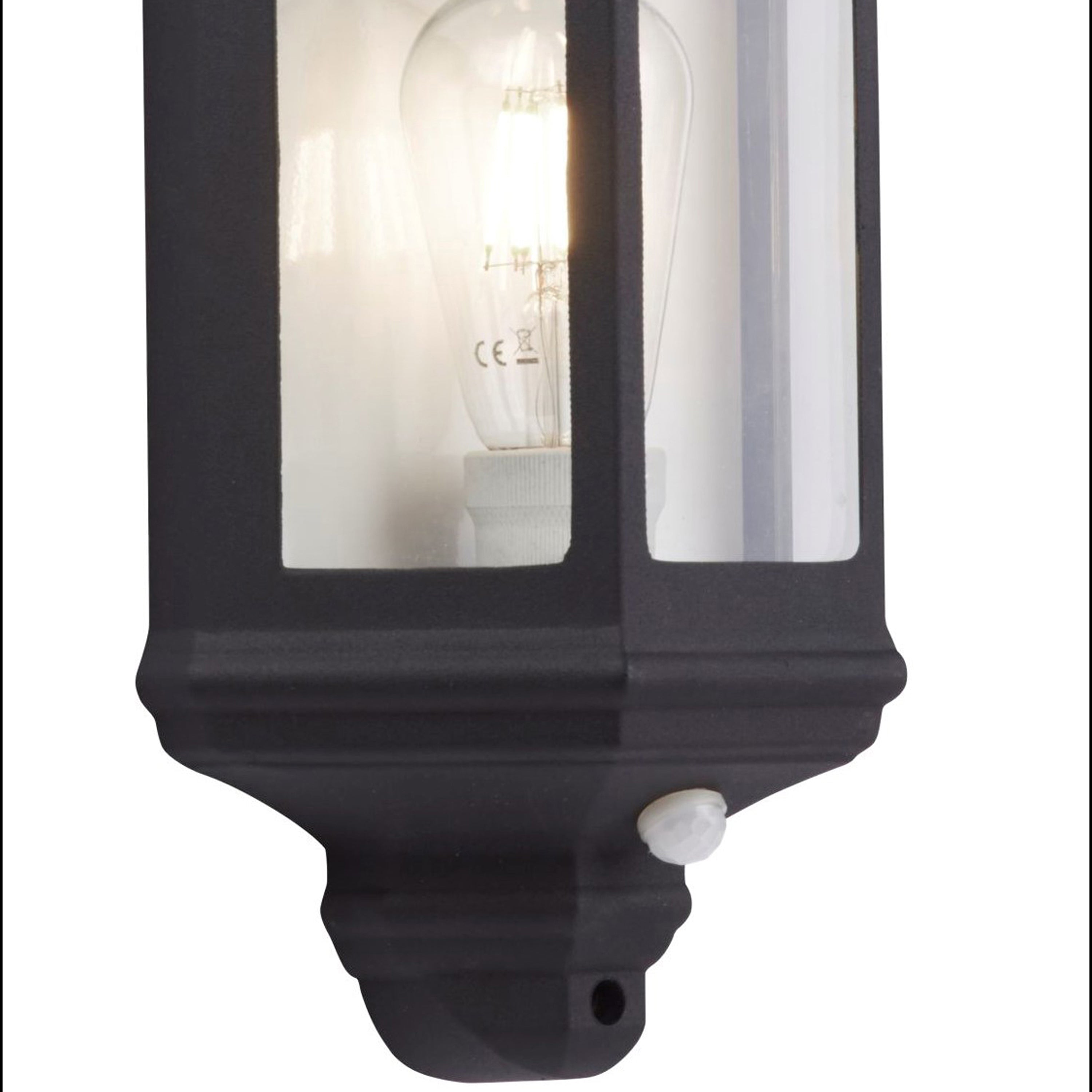Searchlight Maine Black PIR Outdoor Wall Light - IP44