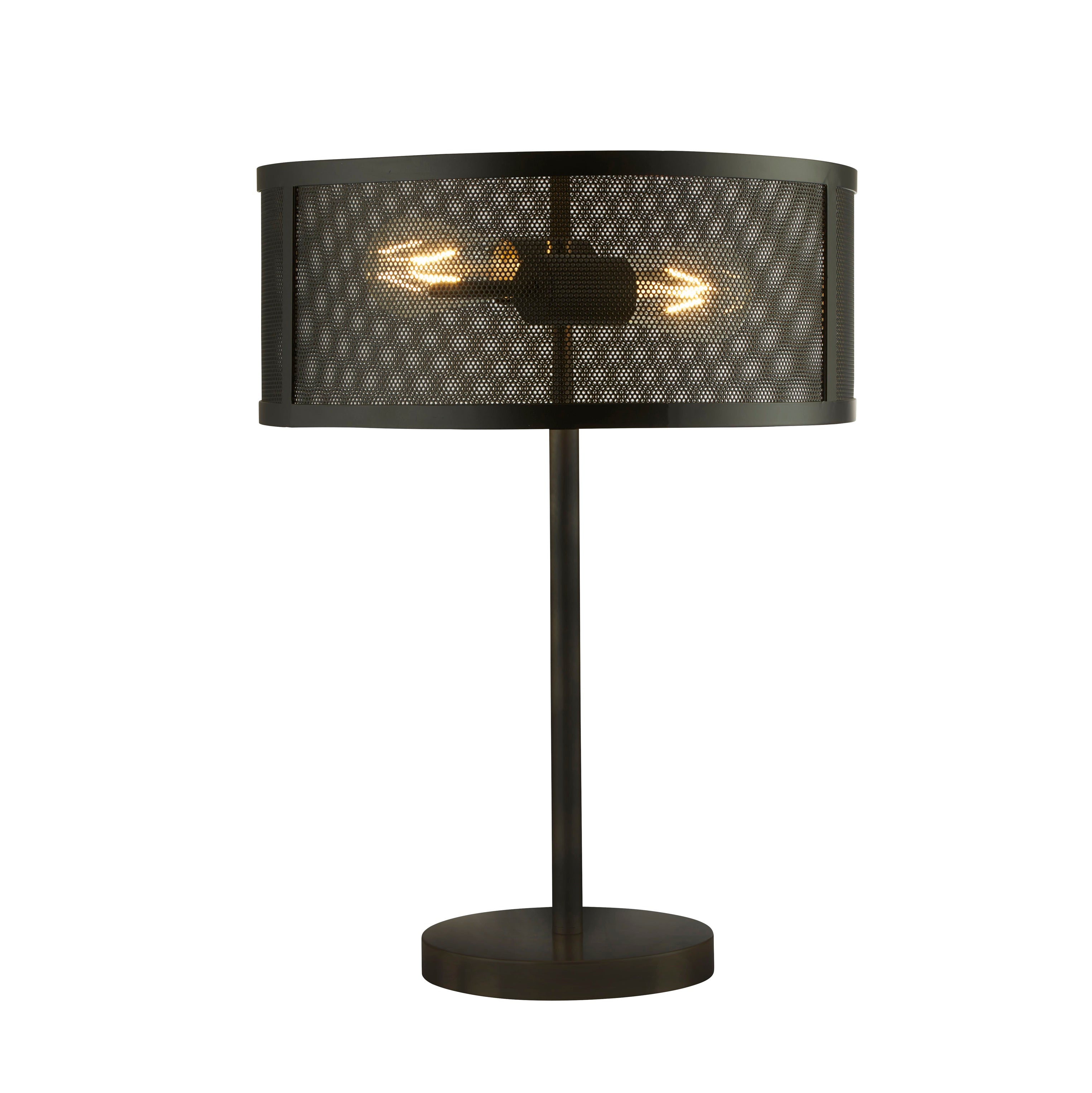 Searchlight Fishnet 2 Light Black Table Lamp