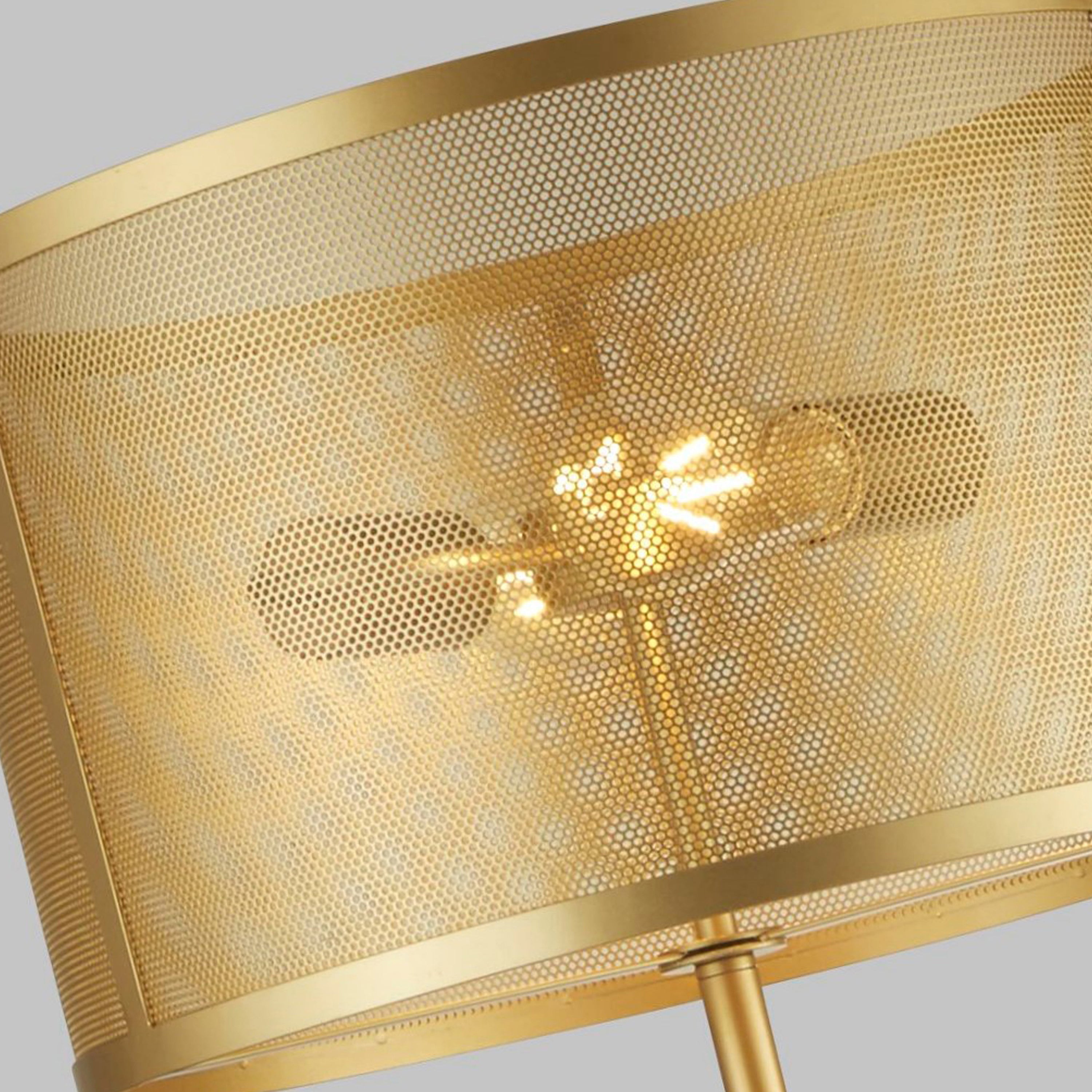 Searchlight Fishnet Gold Floor Lamp - Mesh Shade