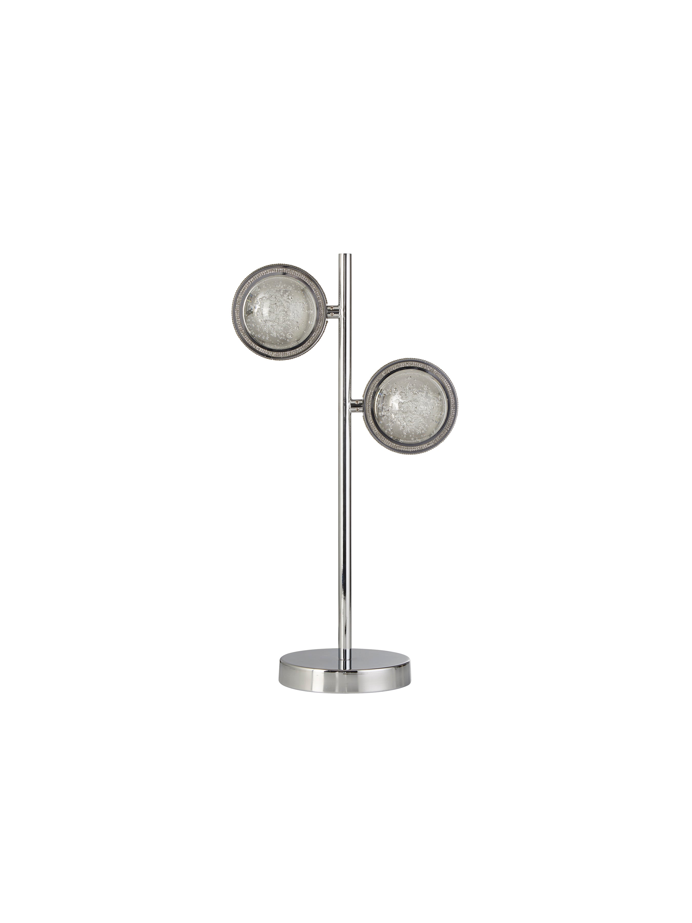 Searchlight Quartz 2 Light Chrome Table Lamp