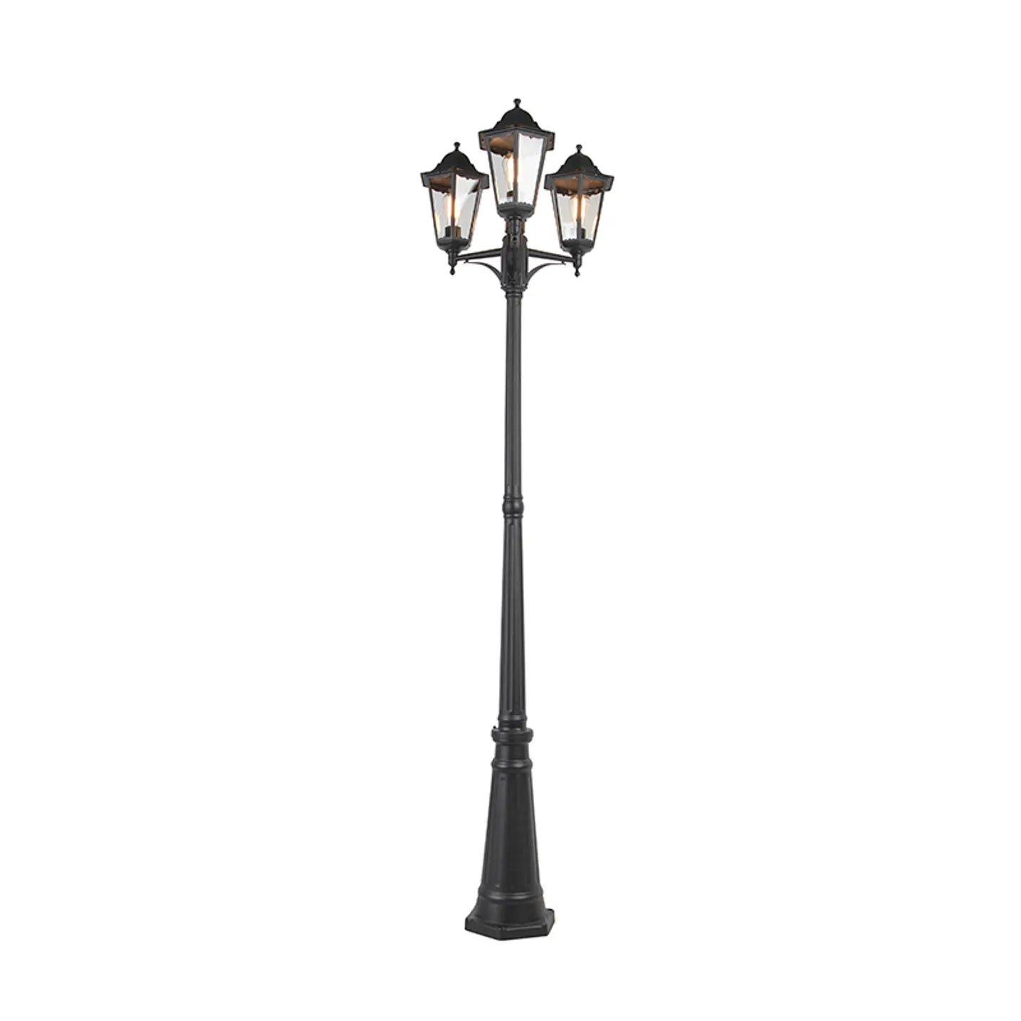 Eglo Navedo Black/Silver 3 Light Lamp Post Pathway Outdoor IP44 Light