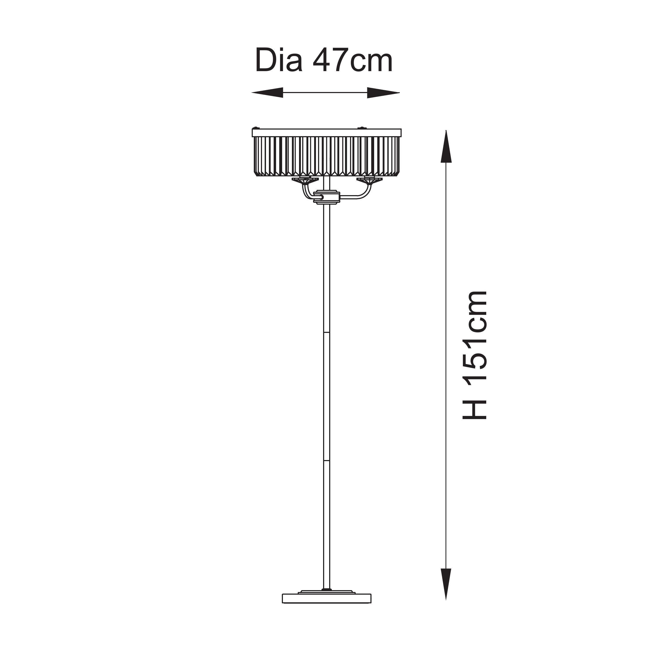 Ealing 3 Light Round Nickel & Clear Cut Glass Floor Lamp