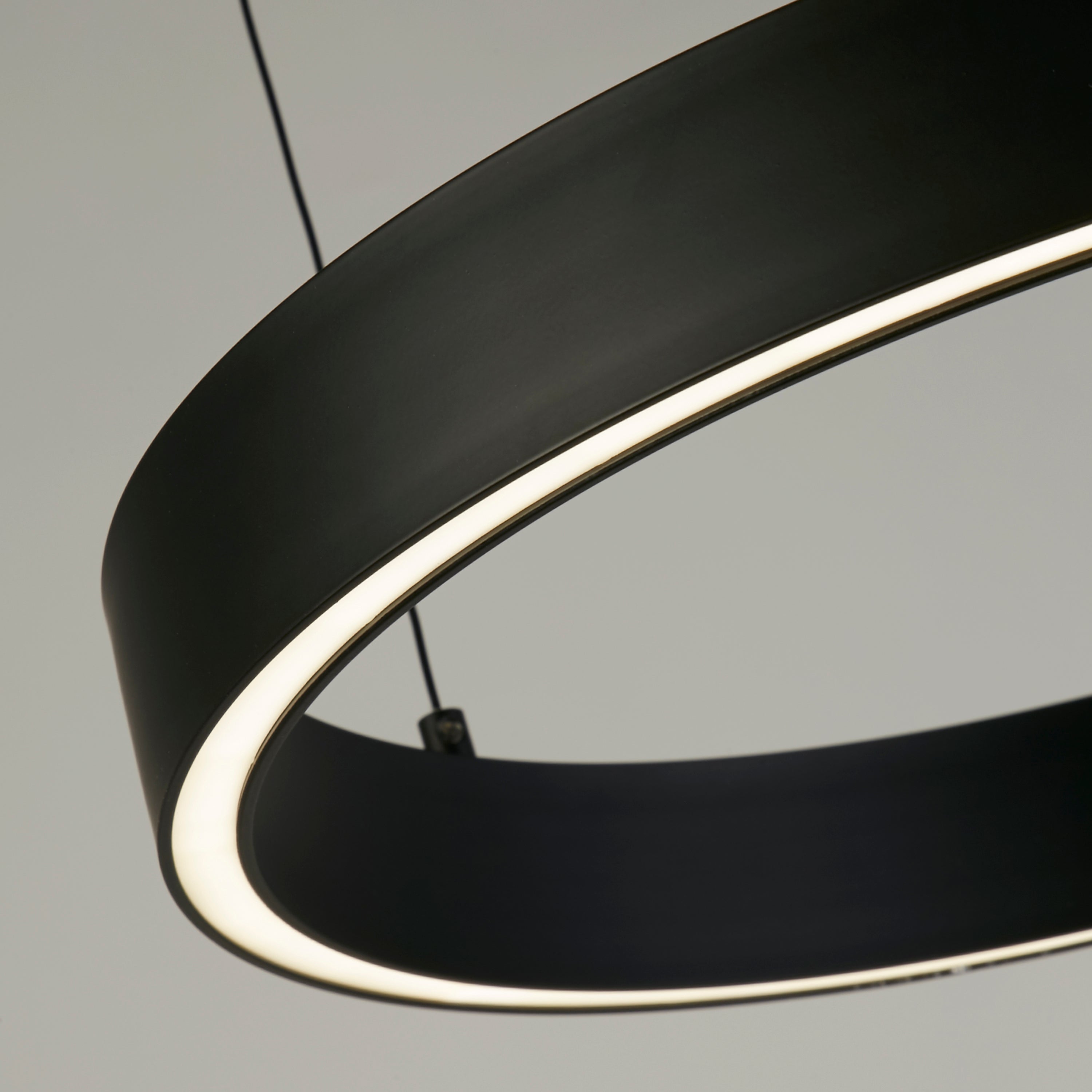 Searchlight Layla Gesture Control Black LED Round Pendant - 44cm