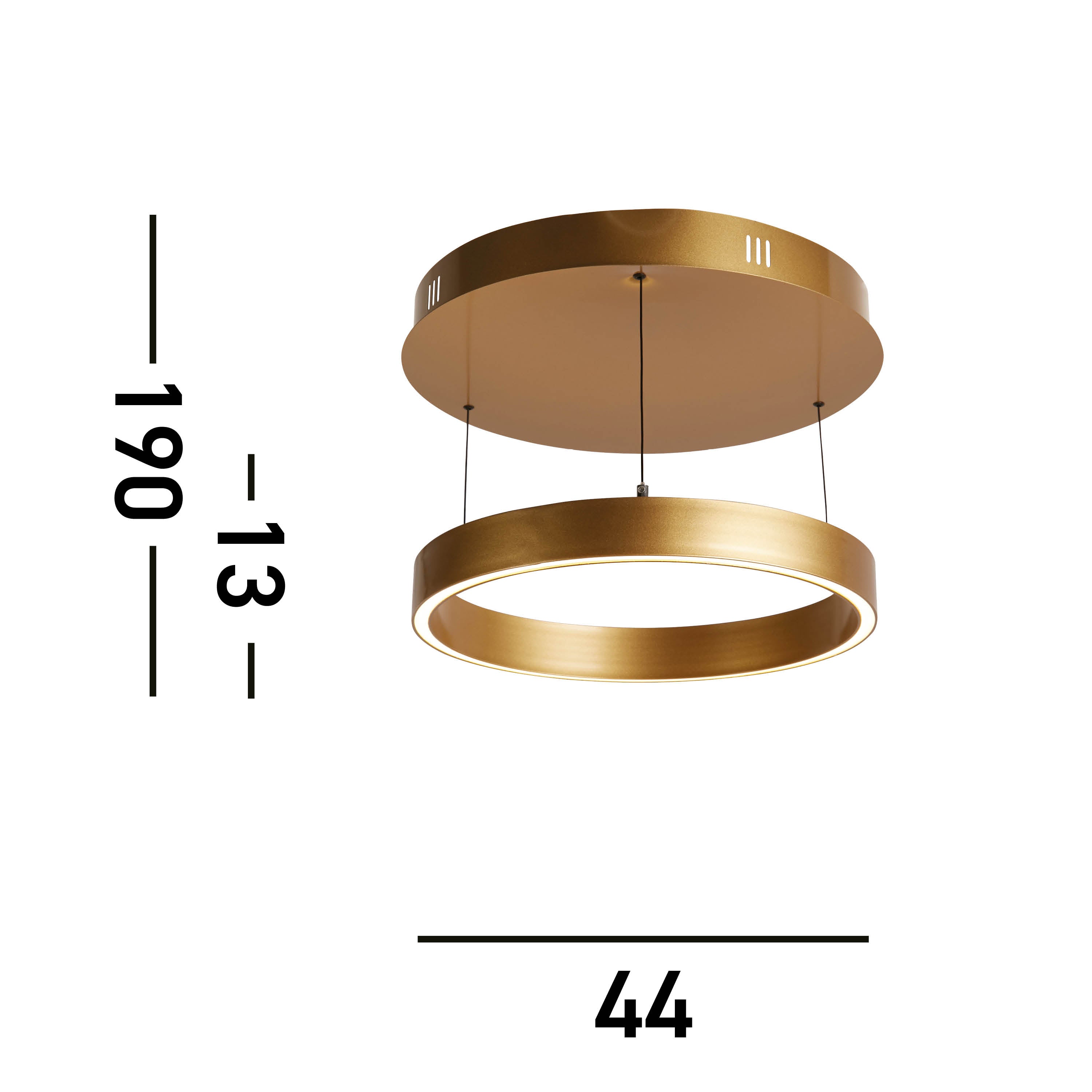 Searchlight Layla Gesture Control Gold LED Round Pendant - 44cm