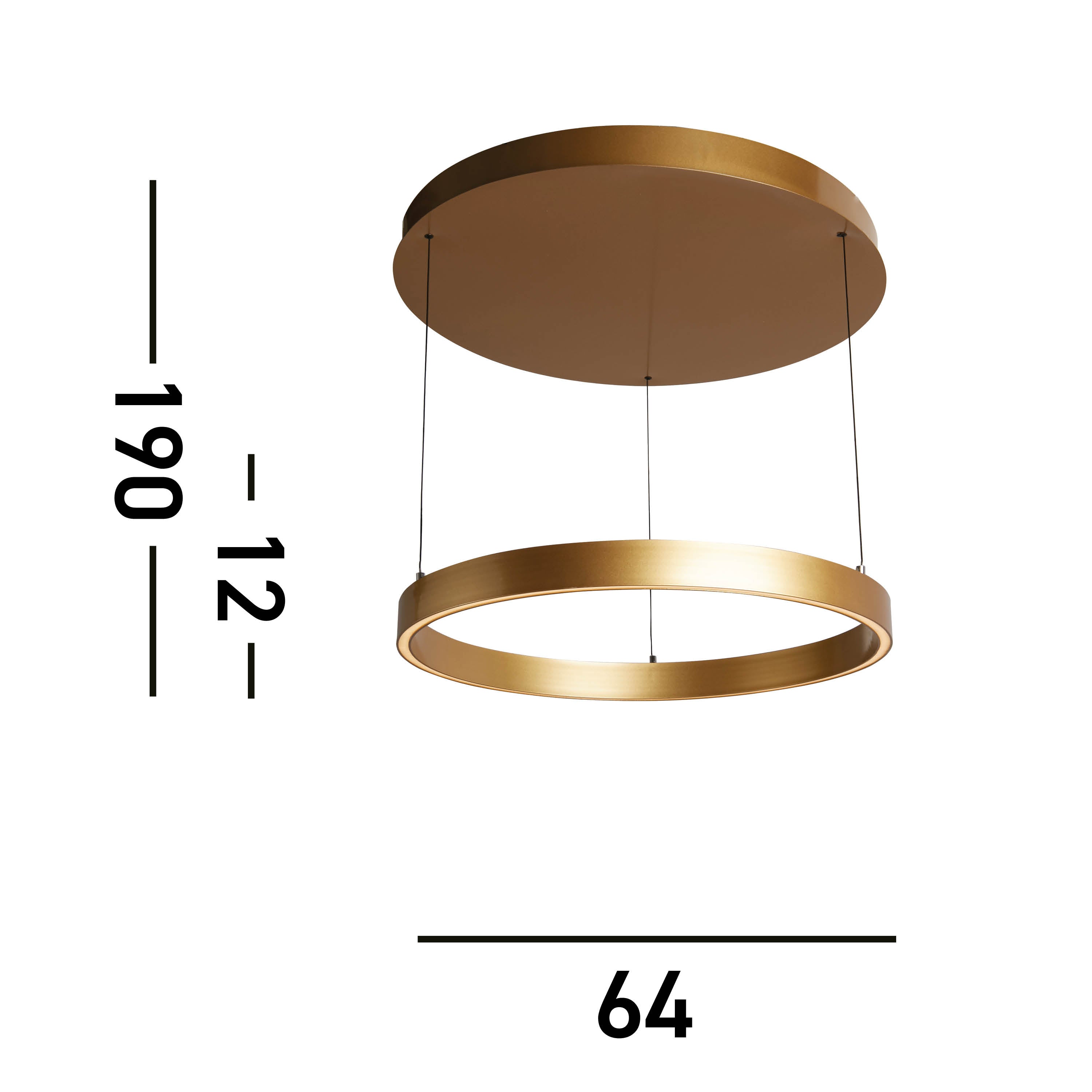 Searchlight Layla Gesture Control Gold LED Round Pendant - 64Cm