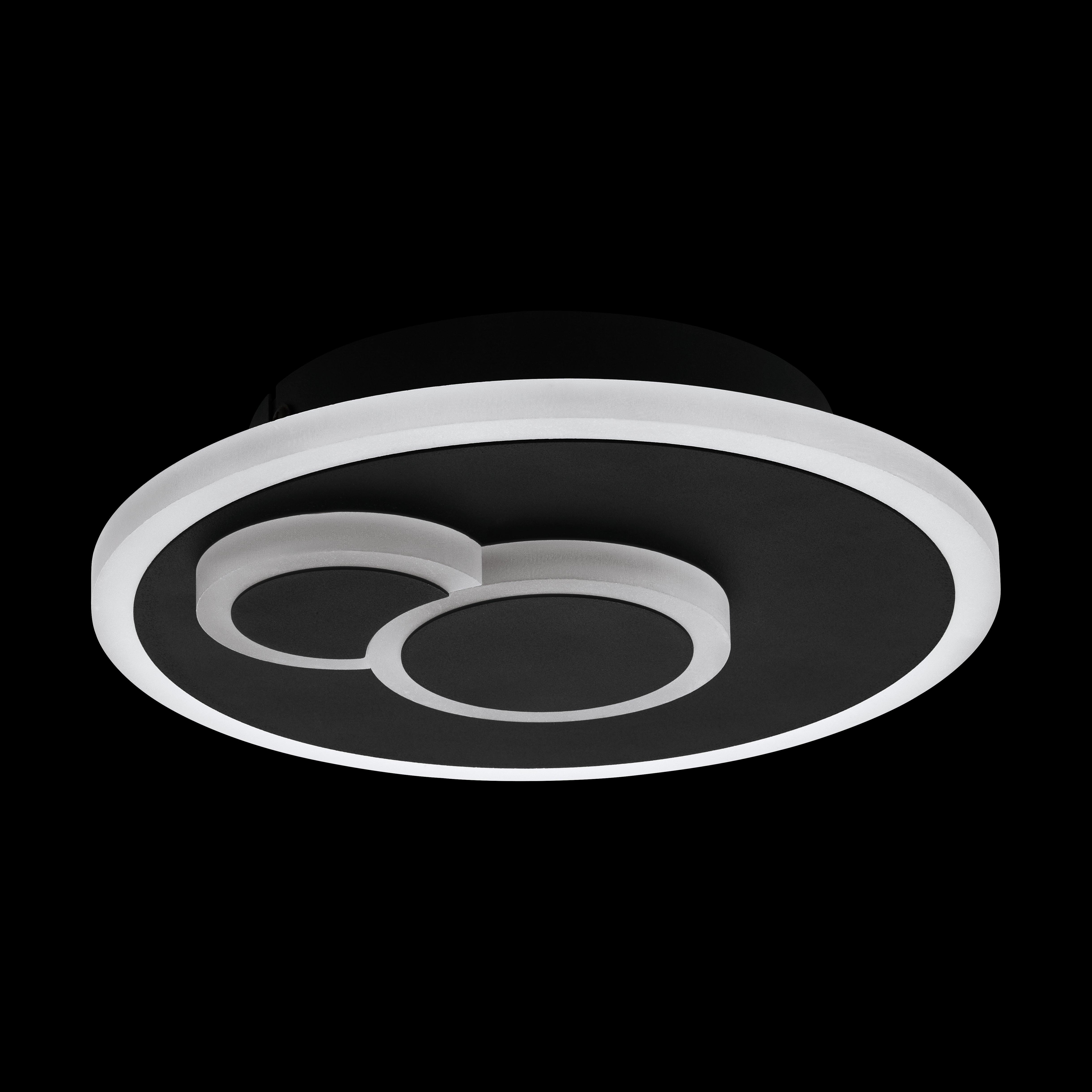 eglo cadegal led black round flush ceiling light living room close up
