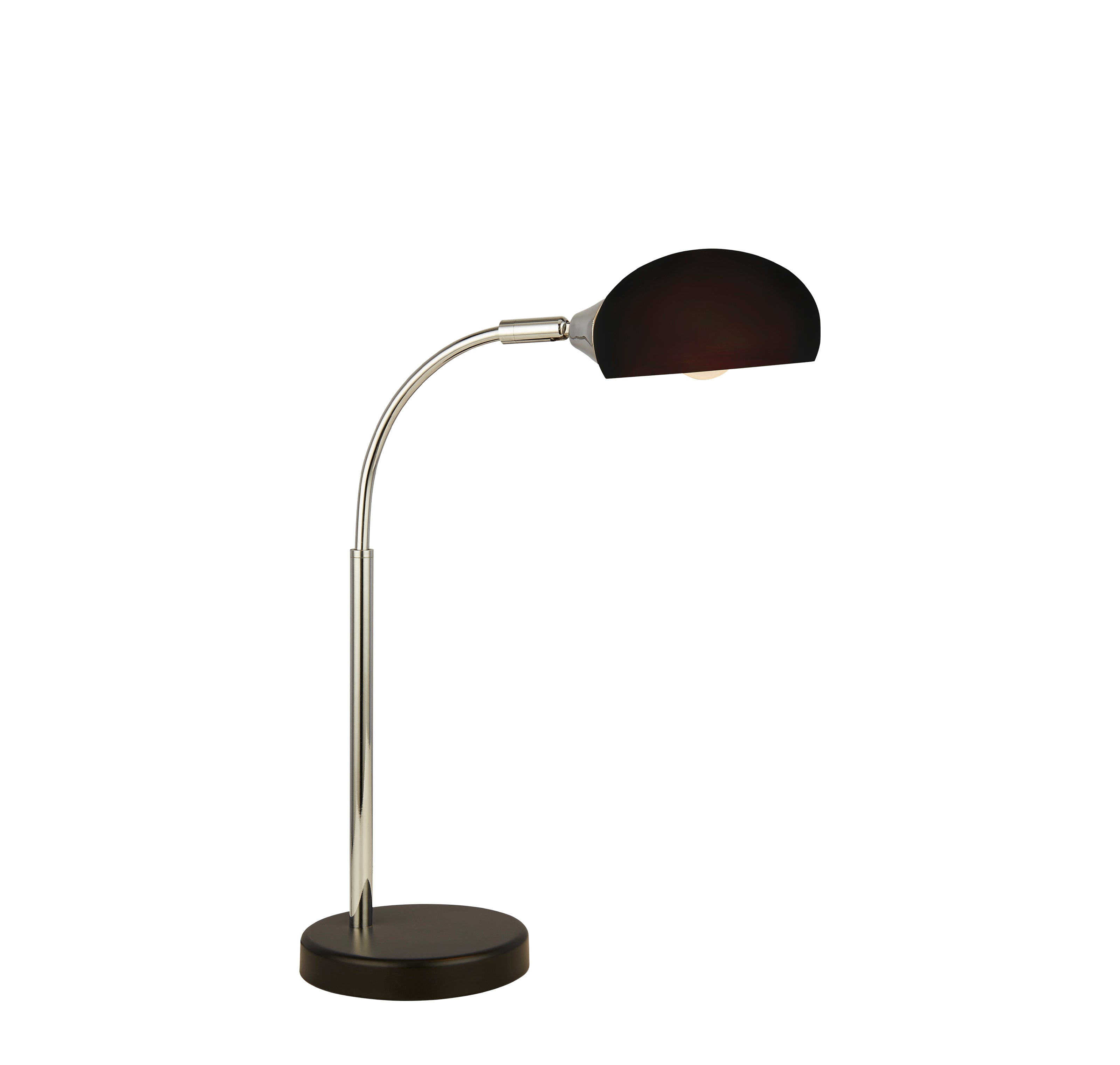 Searchlight Astro Black & Chrome Table Lamp - Black Glass Shade