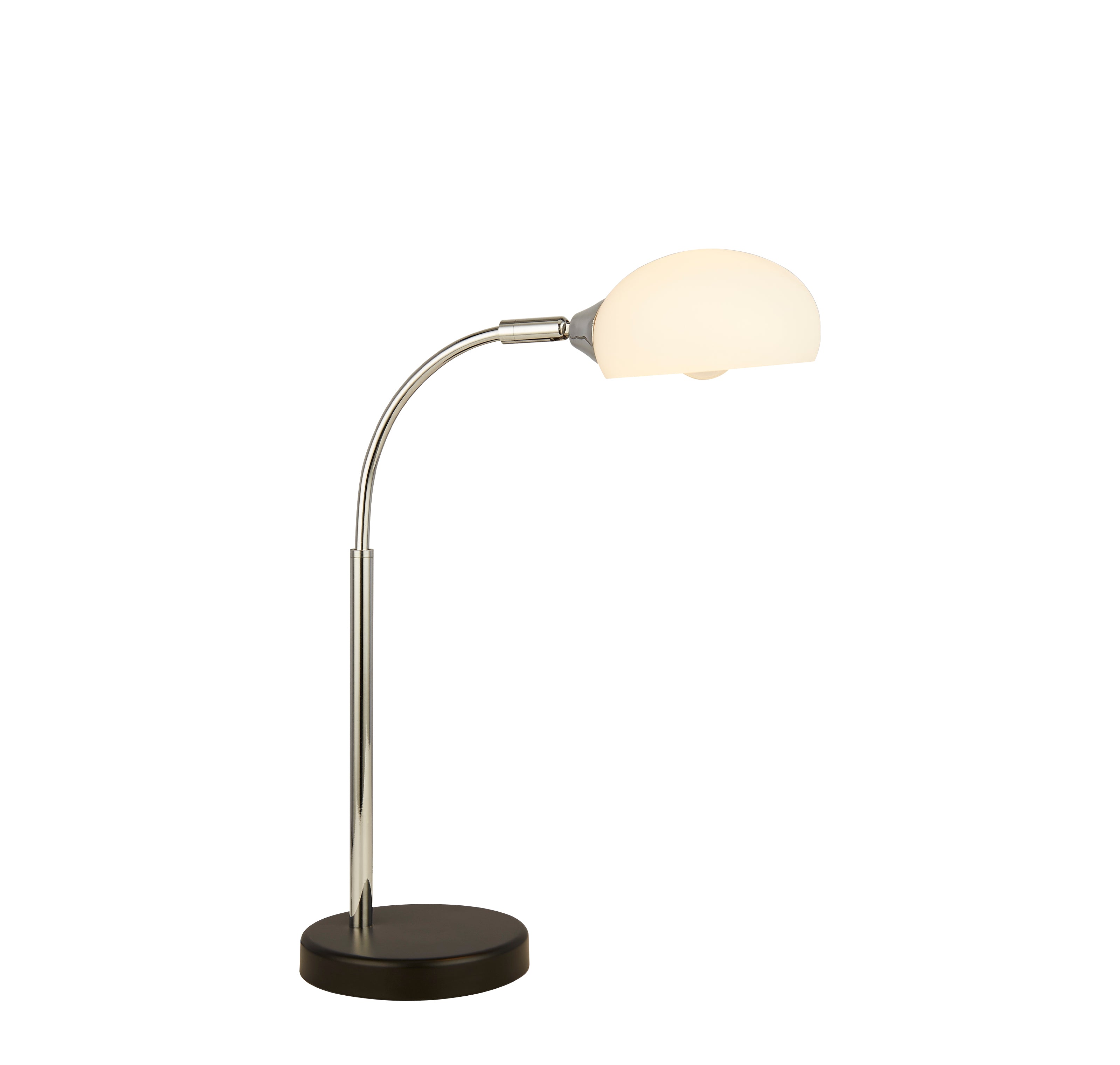 Searchlight Astro Black & Chrome Table Lamp - Opal Glass Shade