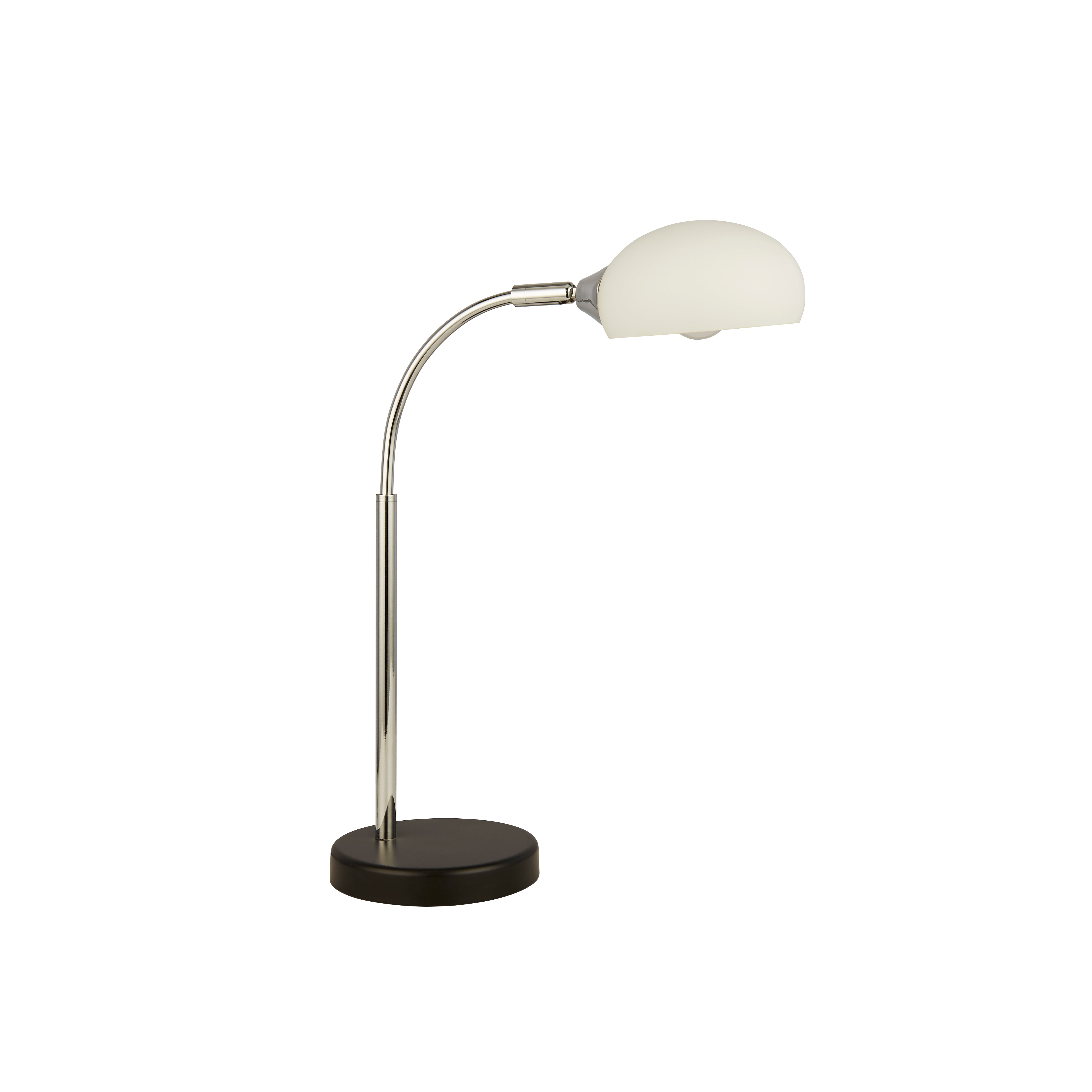 Searchlight Astro Black & Chrome Table Lamp - Opal Glass Shade