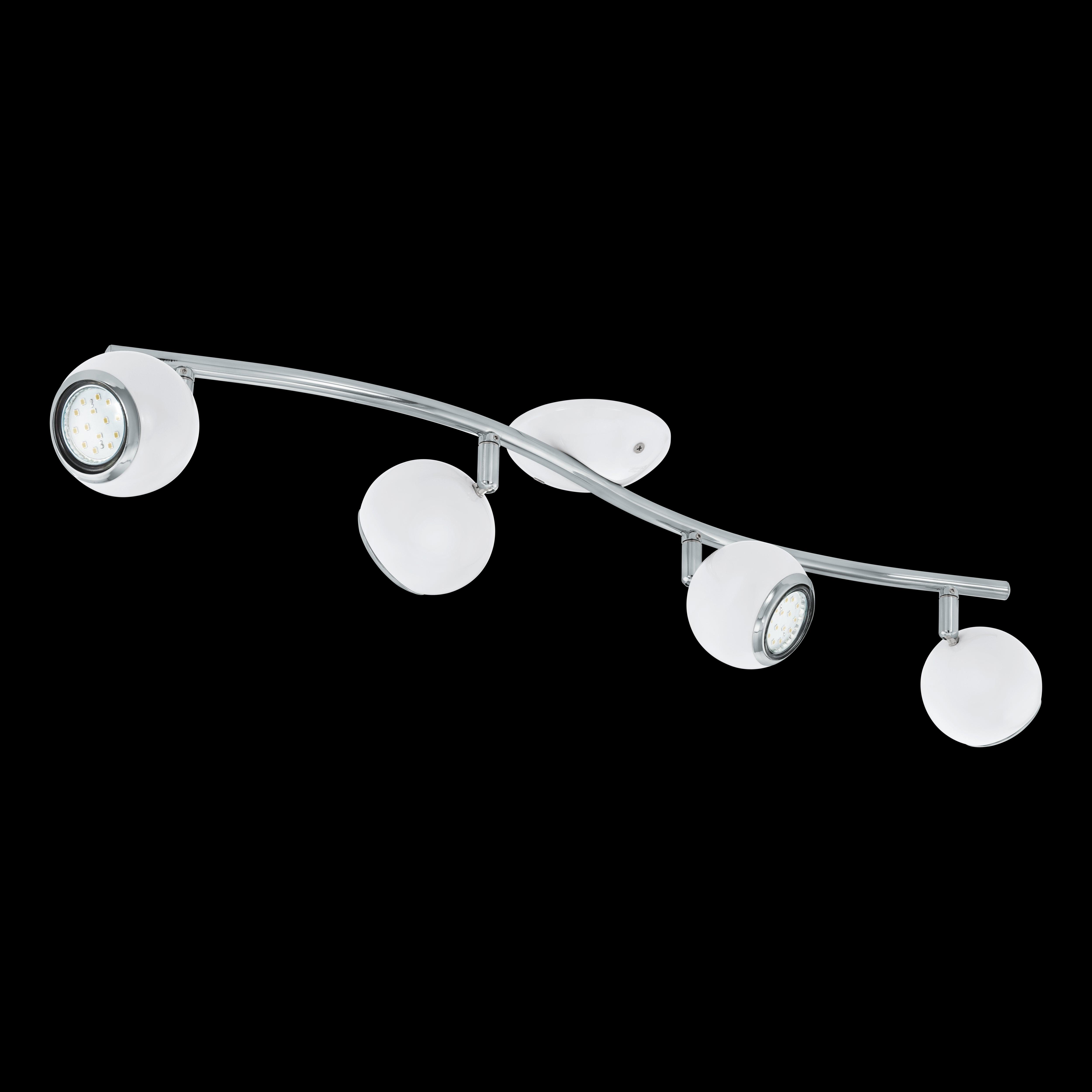 eglo bimeda 4 light white chrome bar spotlight living room image