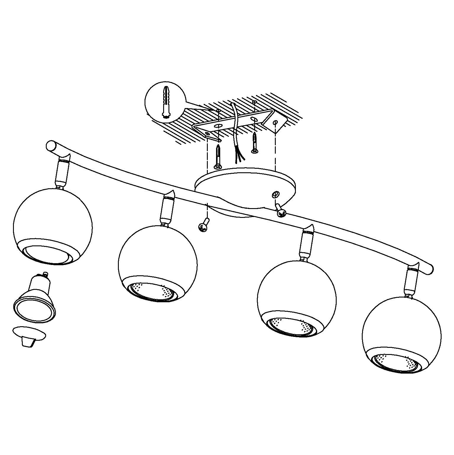 eglo bimeda 4 light white chrome bar spotlight kitchen lighting 