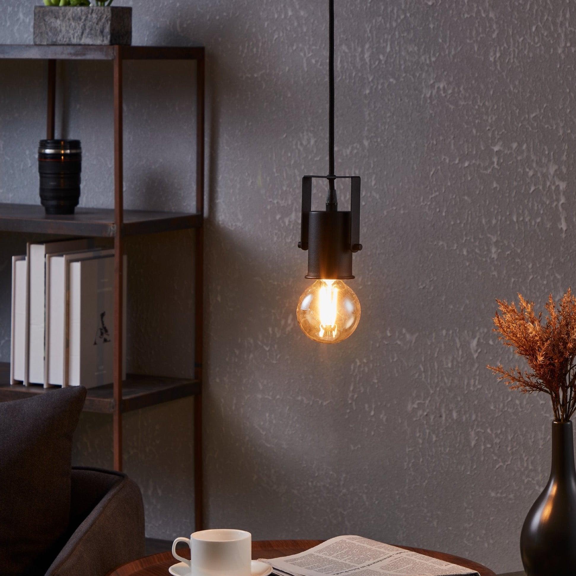 eglo calari black metal ceiling pendant light living room image