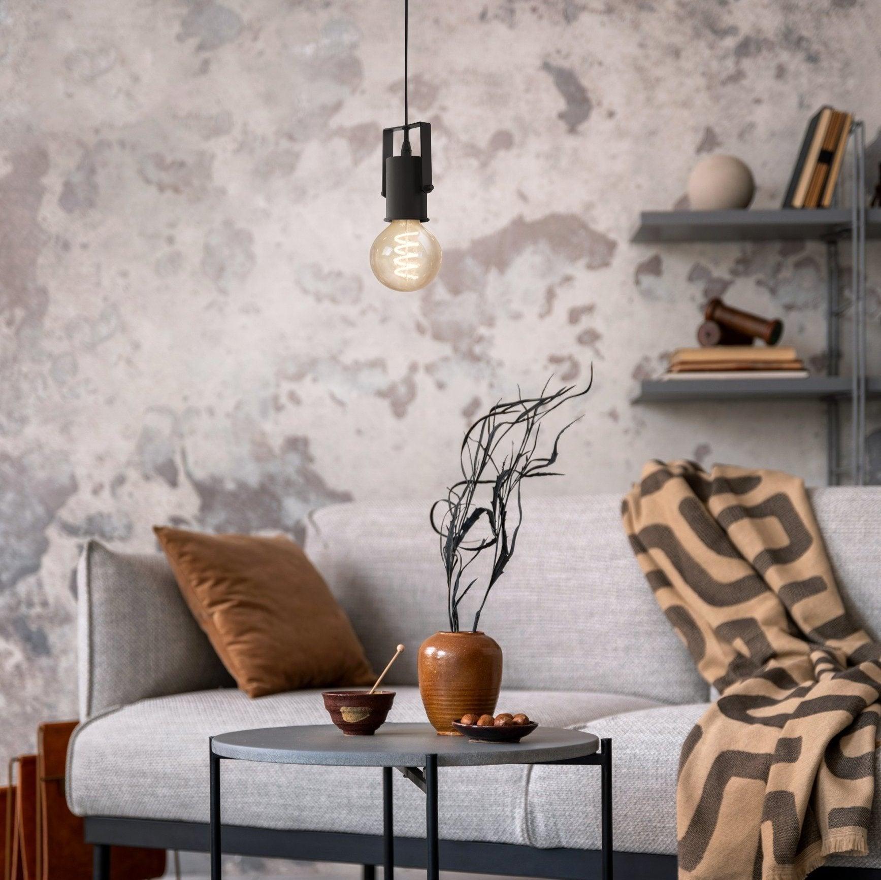 eglo calari black metal ceiling pendant light