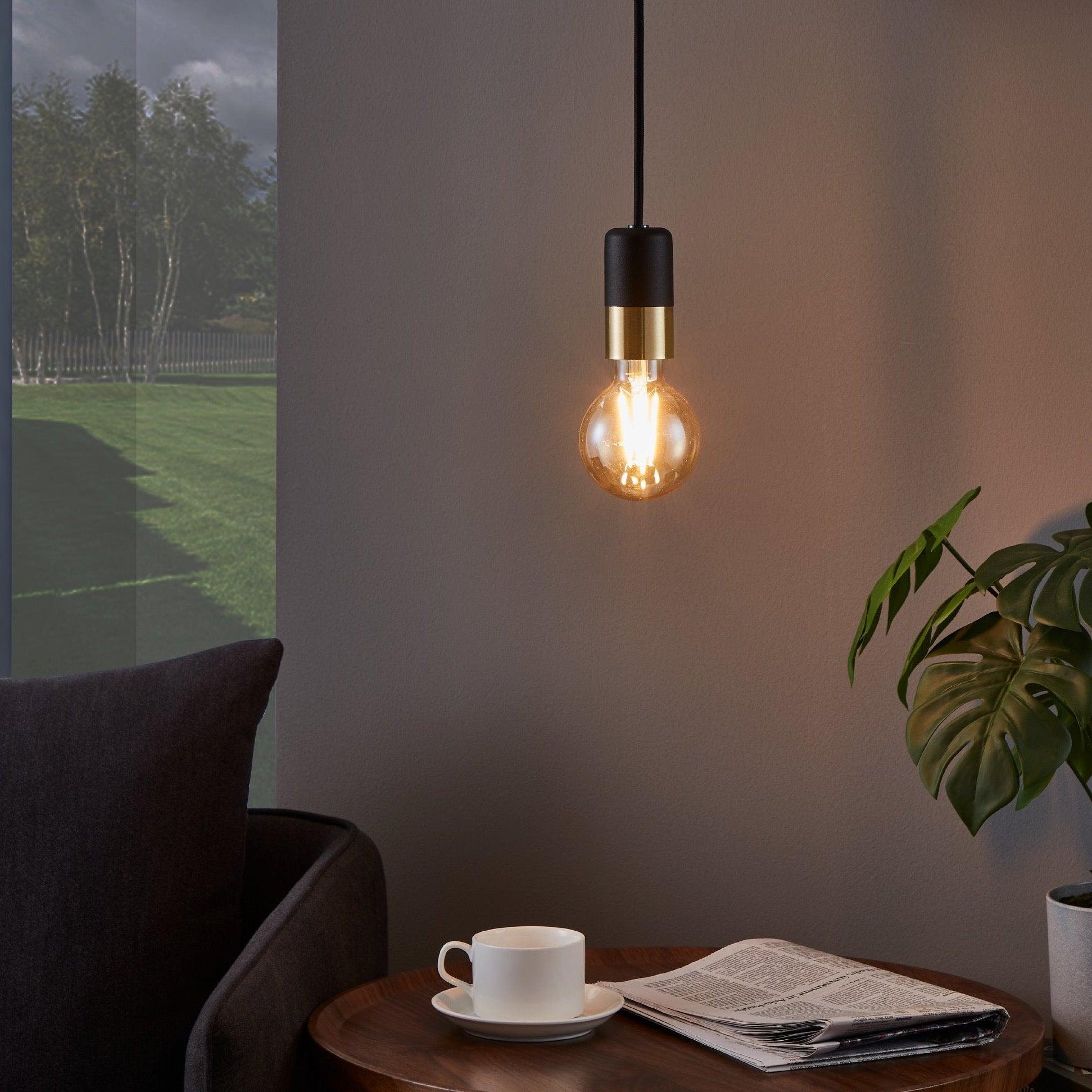 eglo calari black brass cable ceiling pendant