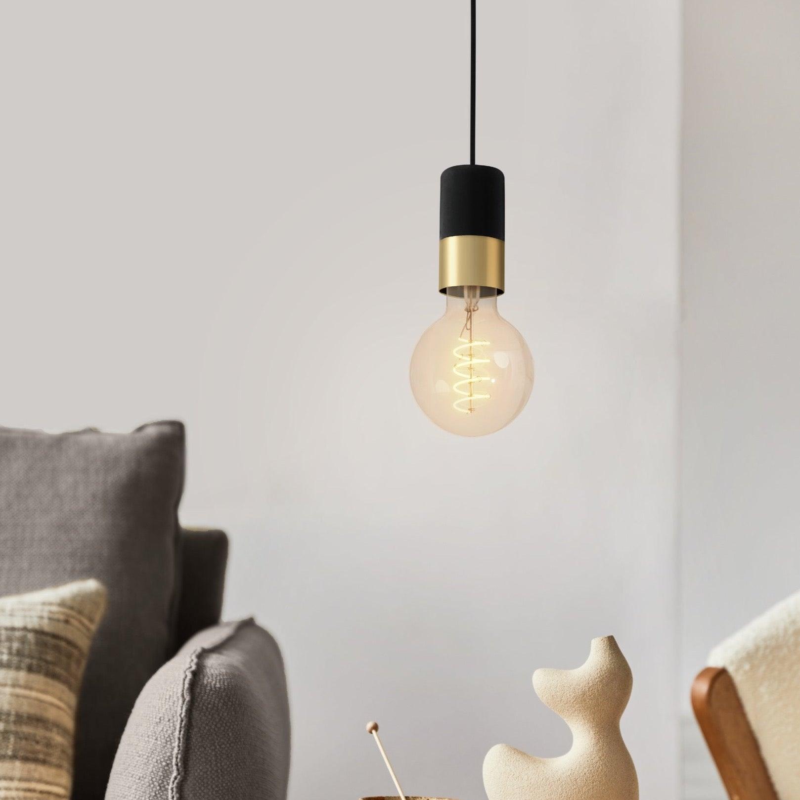 eglo calari black brass cable ceiling pendant living room image