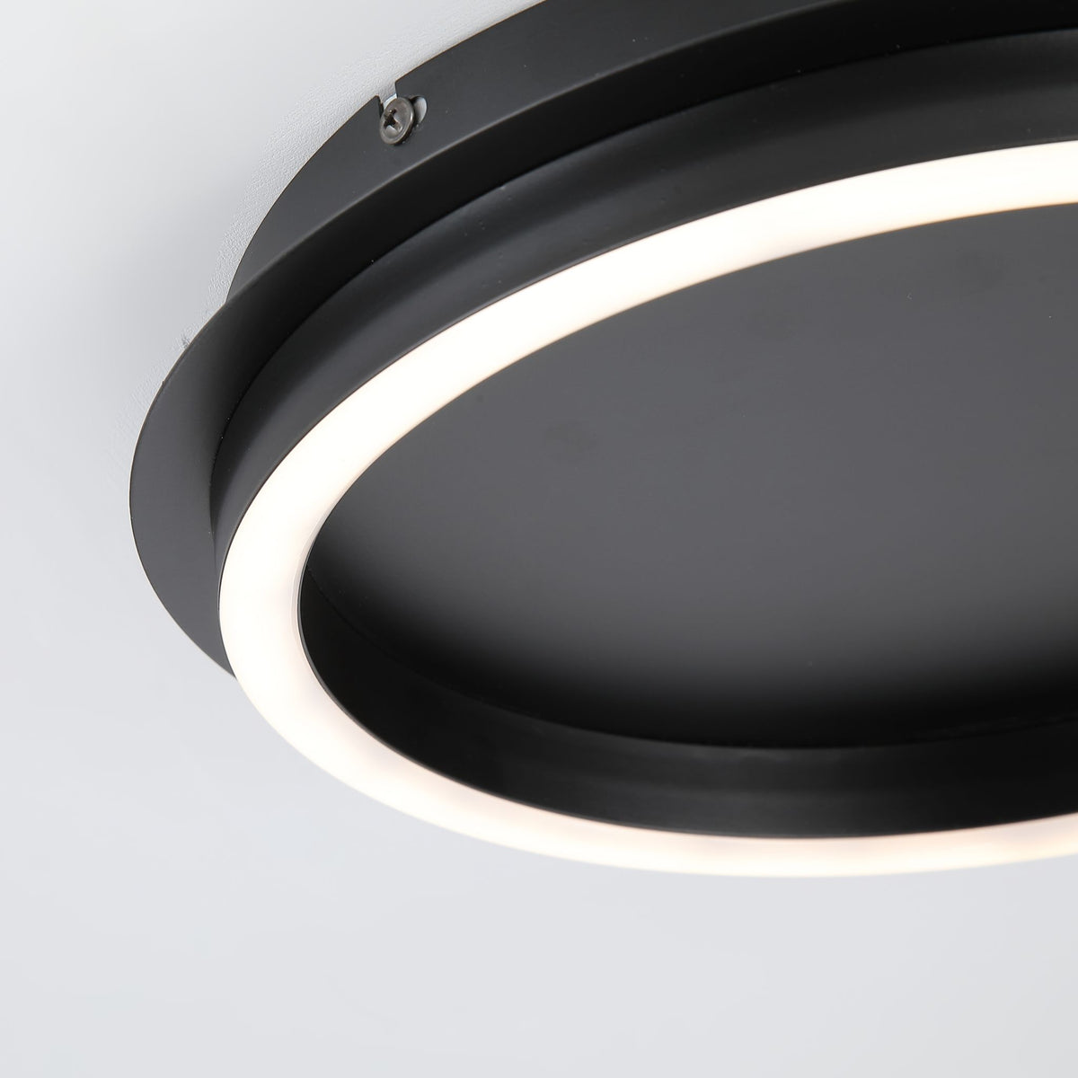 Detail of Stellaris' matt black offset discs and bright warm LED ring channel