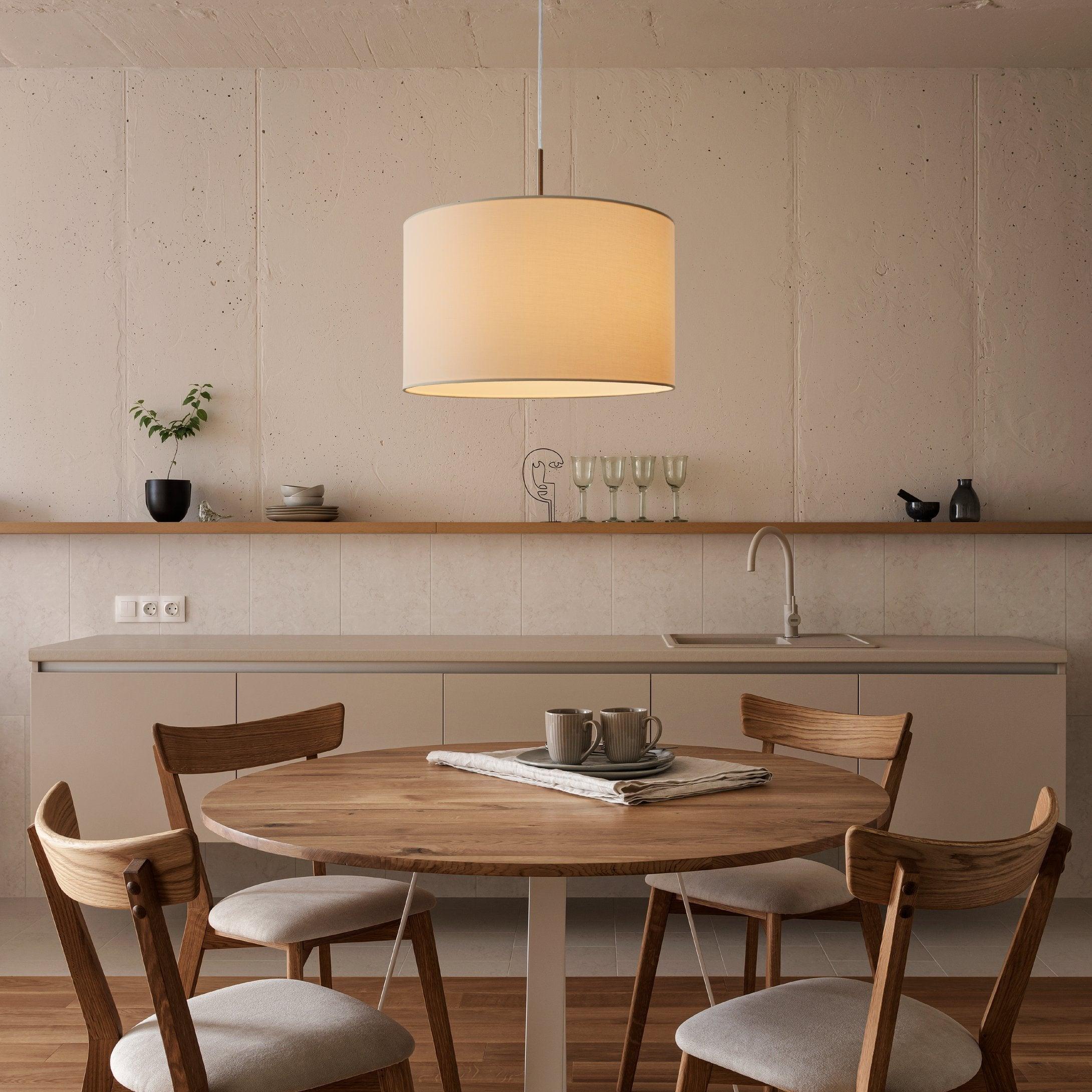 eglo pasteri nickel ceiling pendant with fabric white shade 38cm