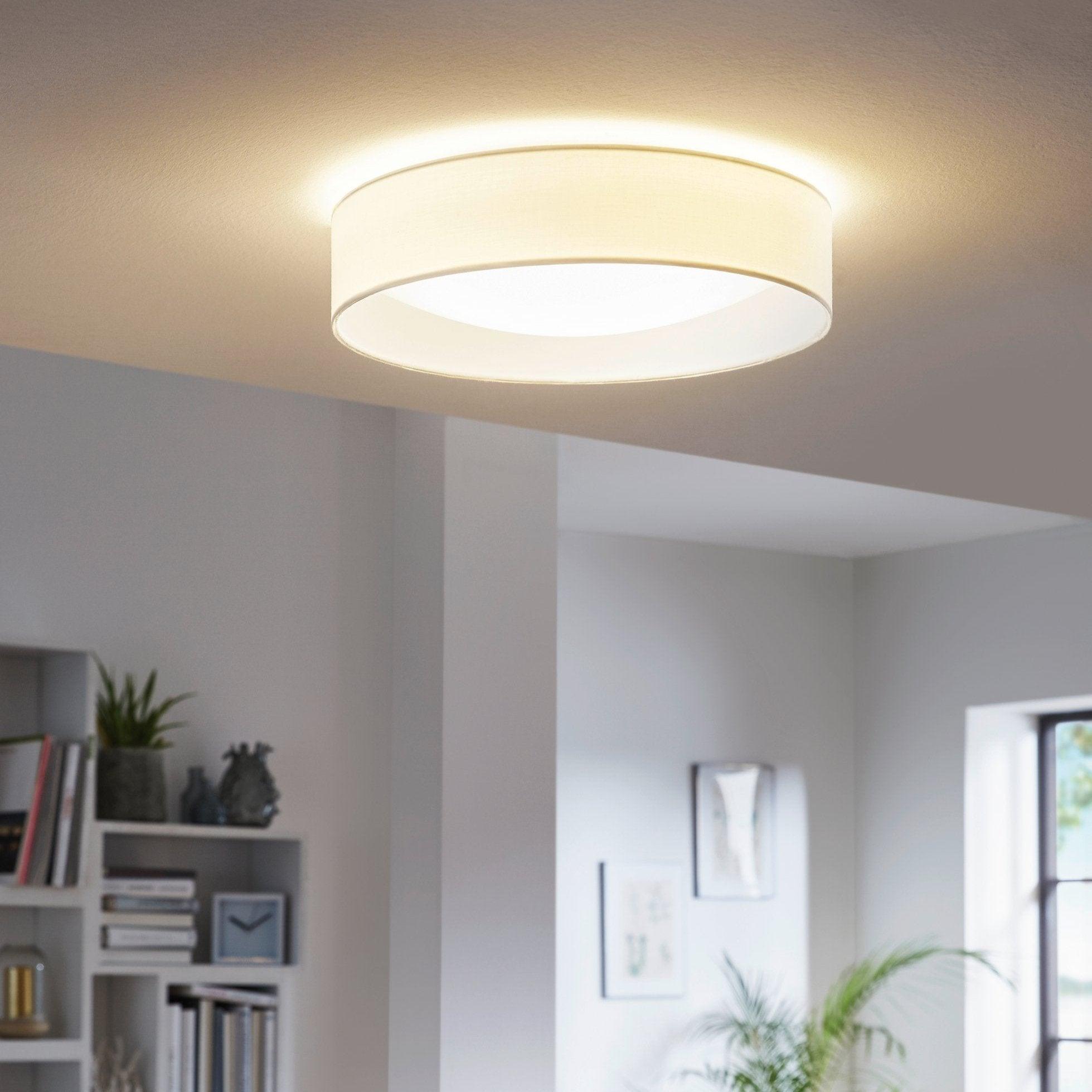 eglo pasteri flush white drum ceiling shade living room image